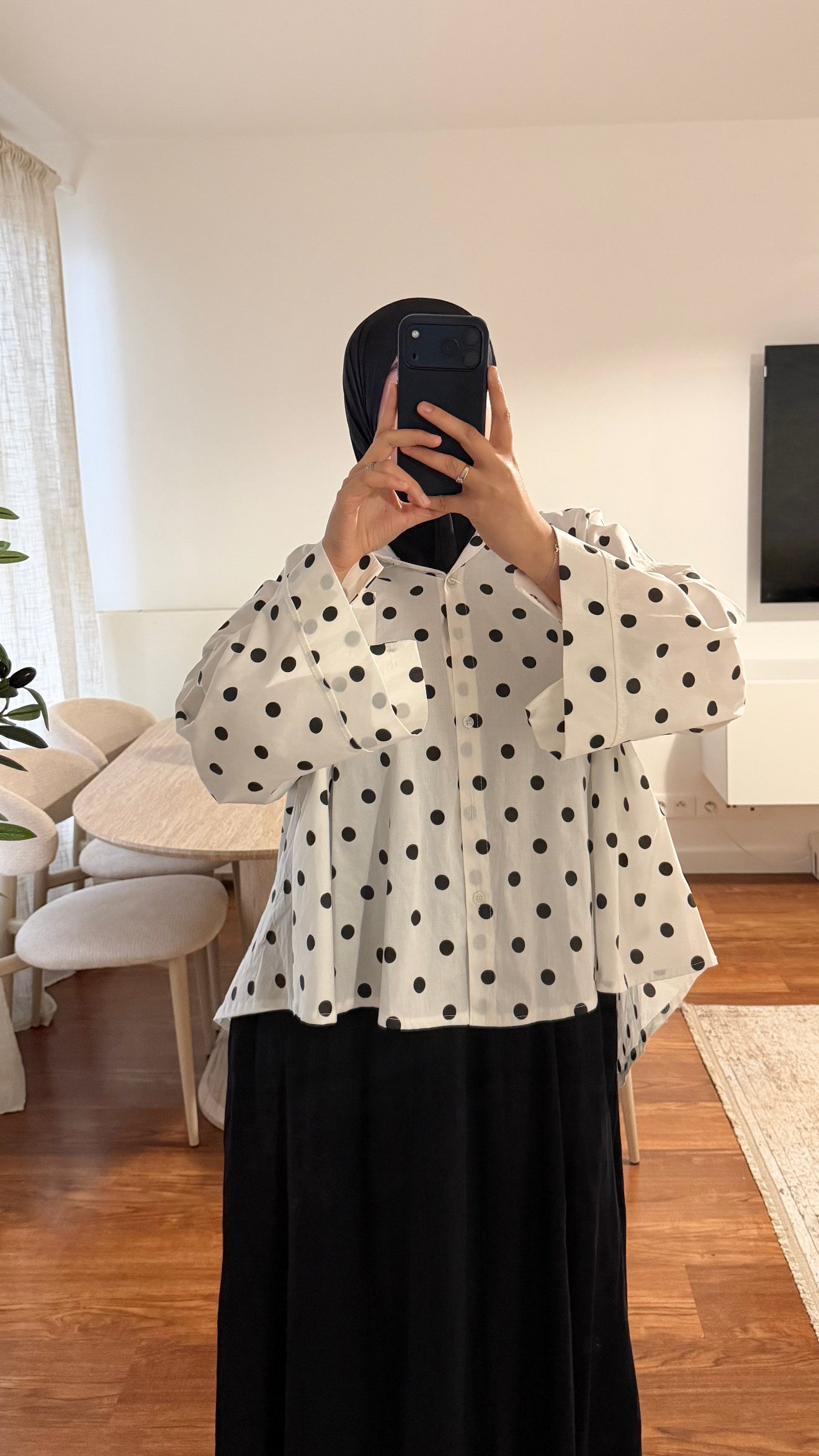CHEMISE À POIS BLANC
