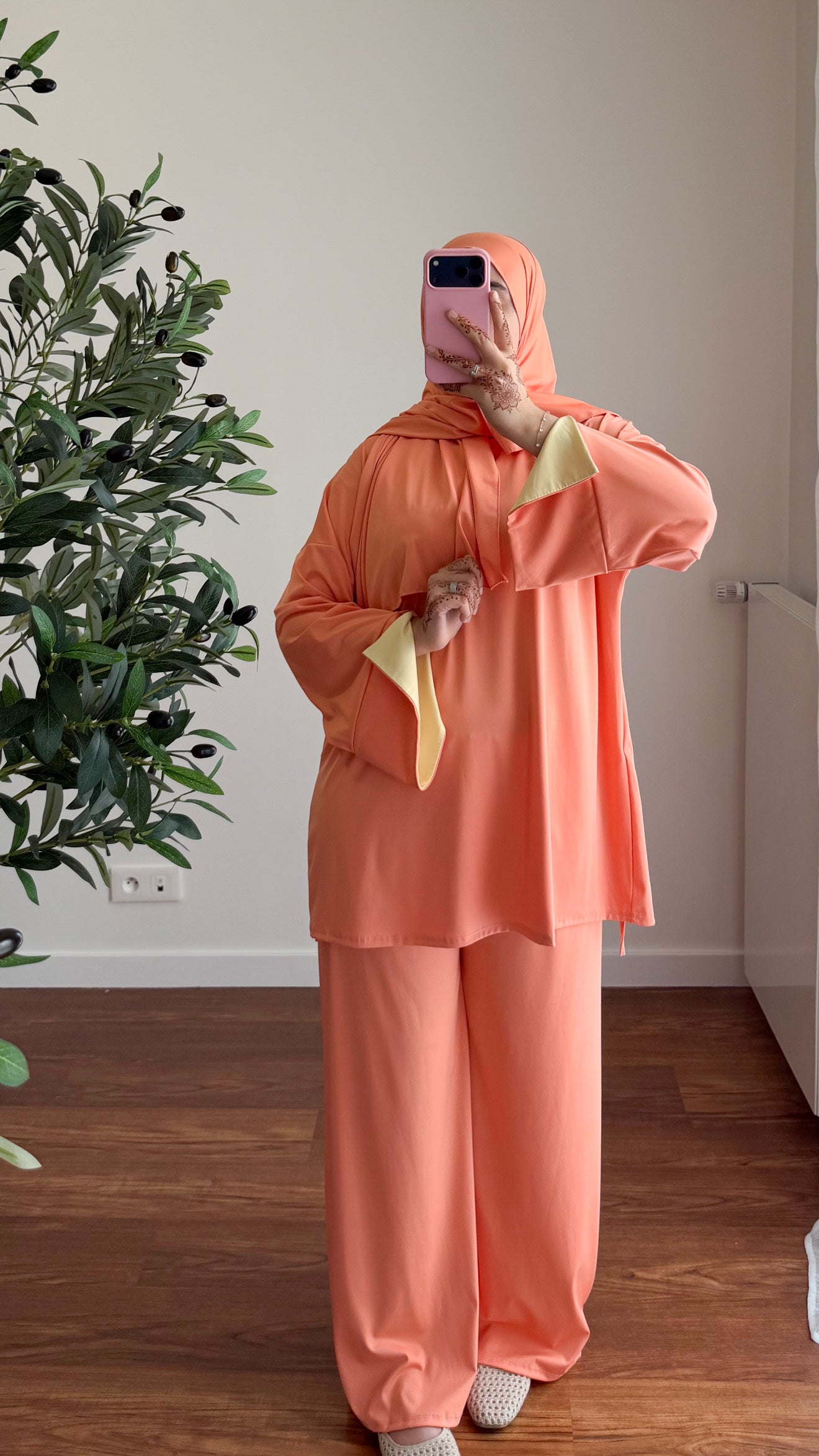 BURKINI SAYA 3 PIÈCES ORANGE PÊCHE