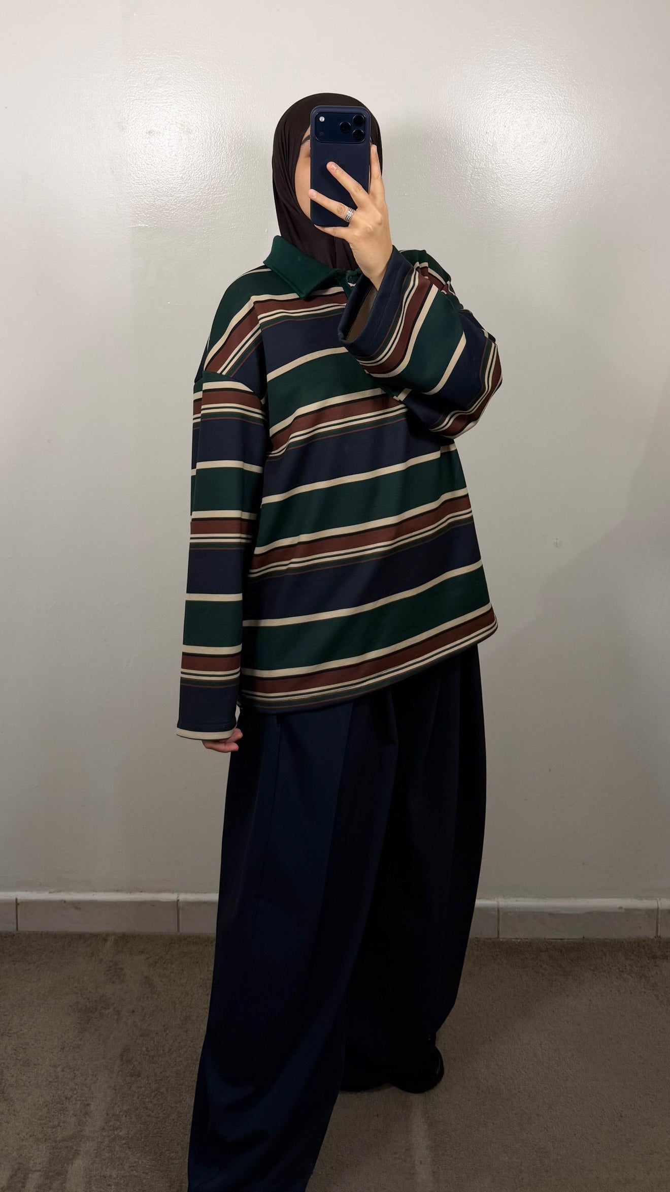 POLO EPAIS VERT/BLEU