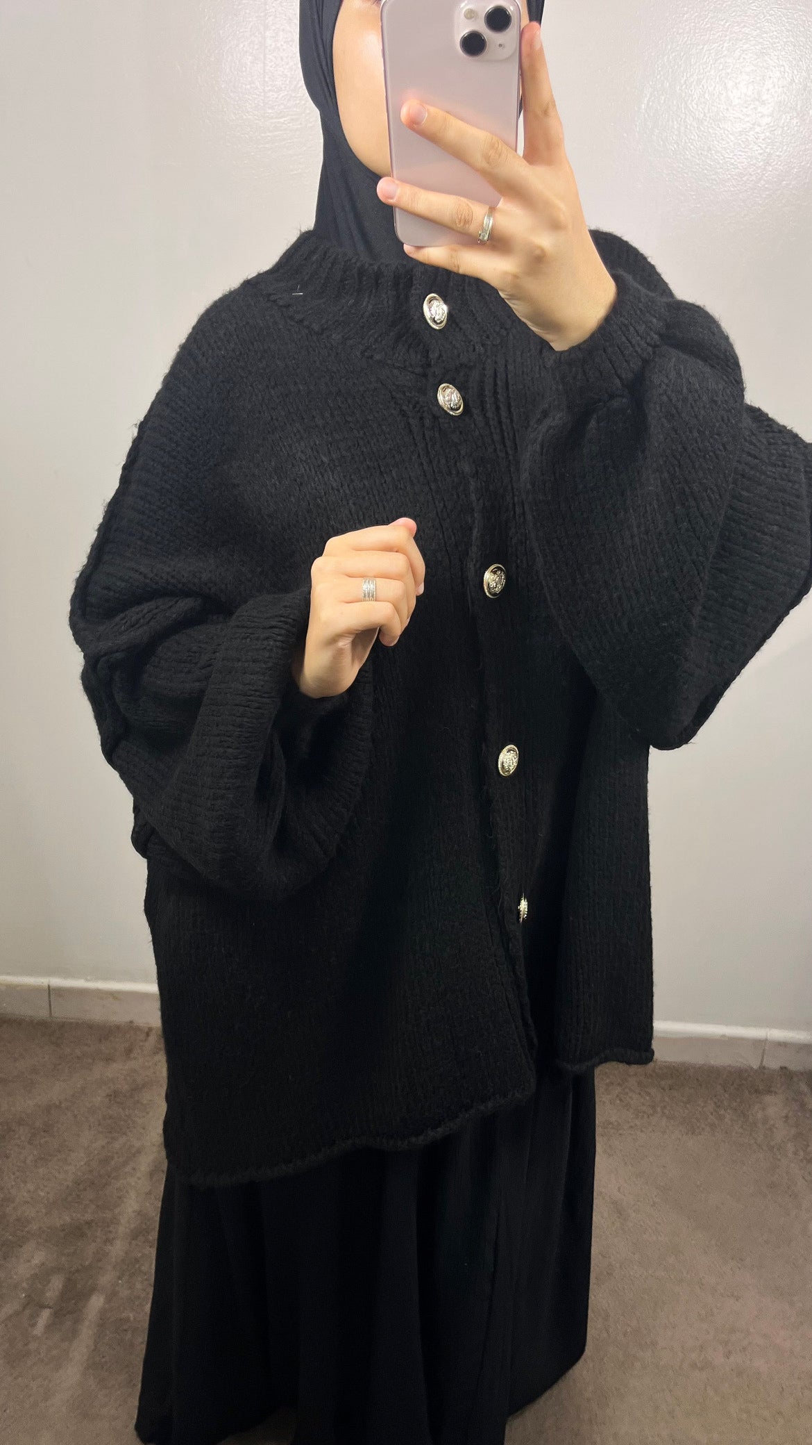 GILET BOUTONNÉ EN LAINE NOIR