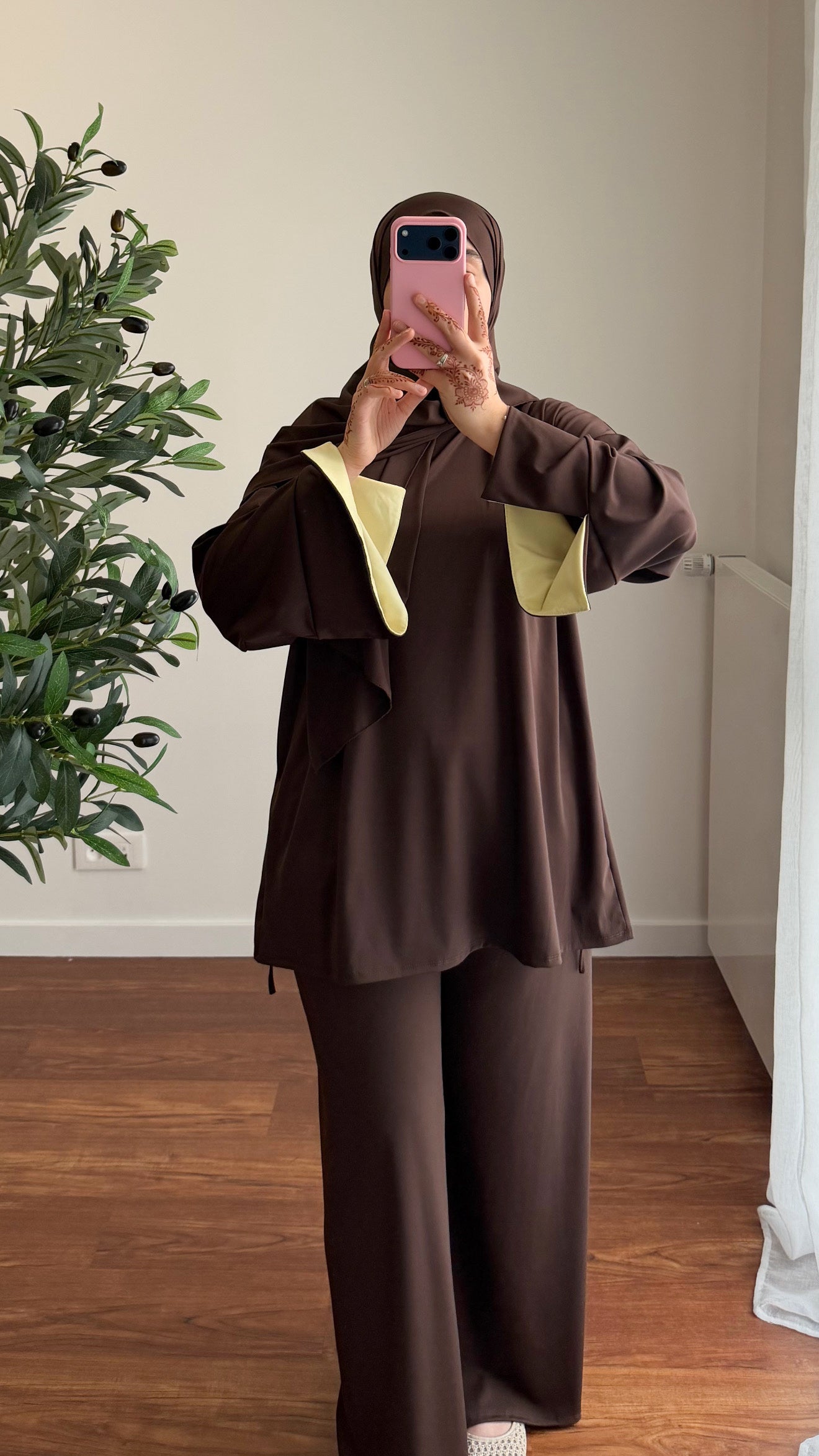 BURKINI SAYA 3 PIÈCES MARRON/JAUNE