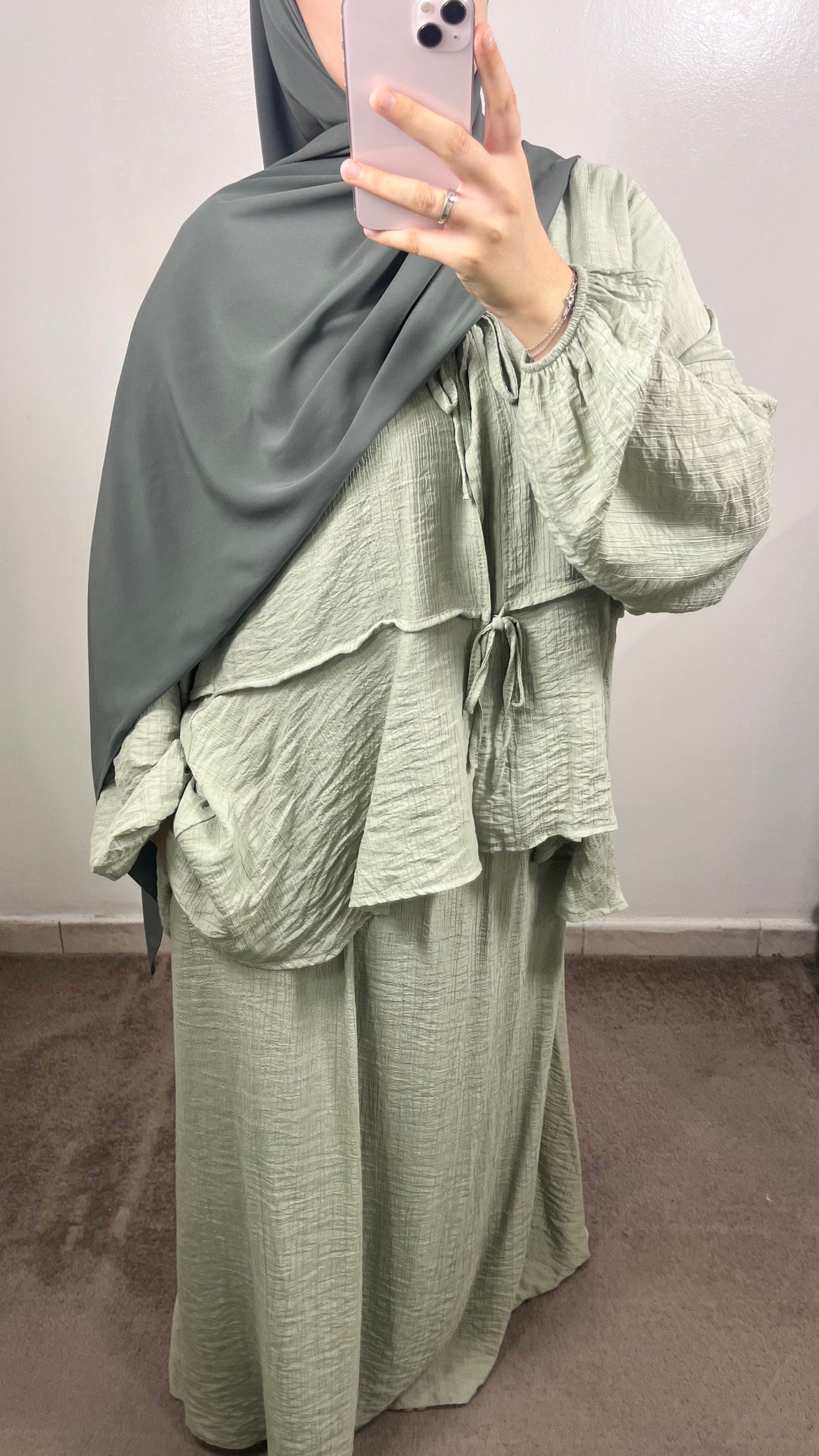 ENSEMBLE JUPE LIYA VERT SAUGE