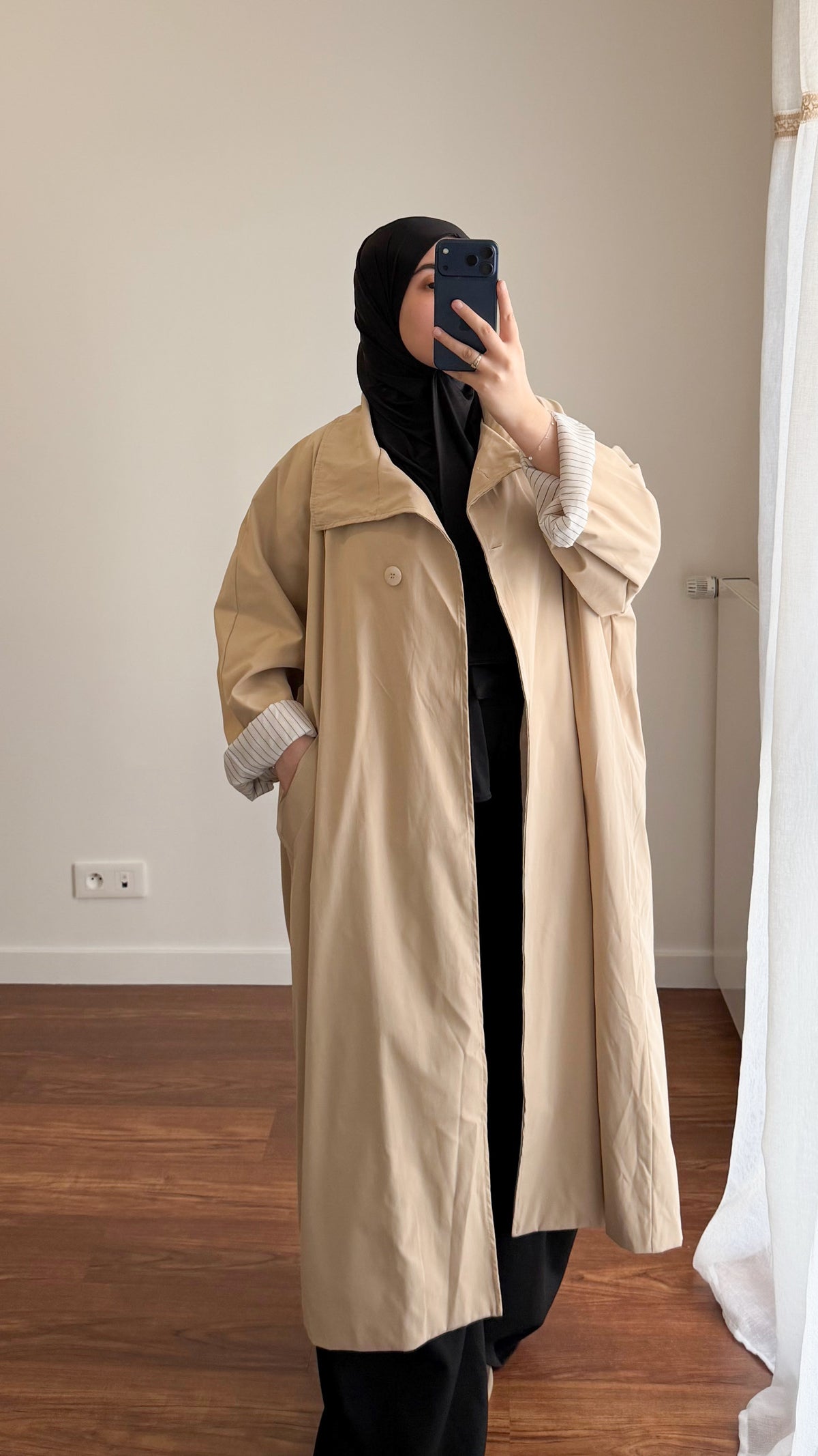 TRENCH LONG OVERSIZE BEIGE