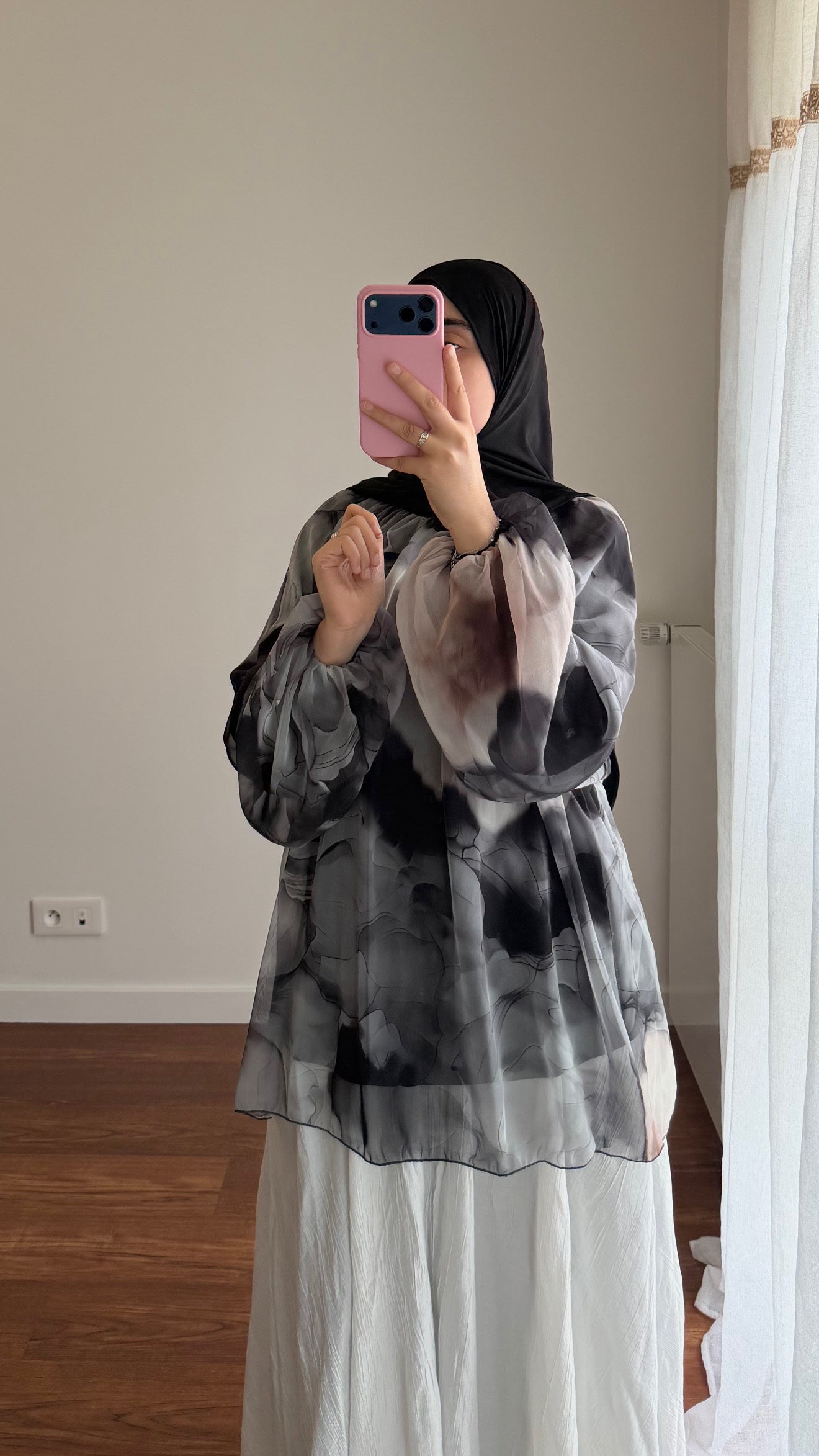 BLOUSE BICOLORE NOIR