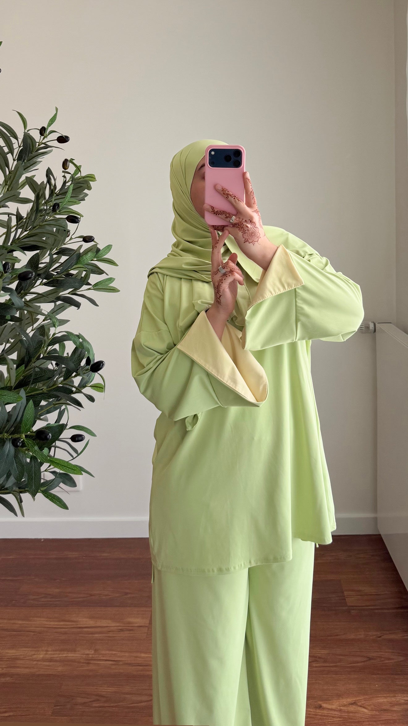 BURKINI SAYA 3 PIÈCES VERT D’EAU/JAUNE