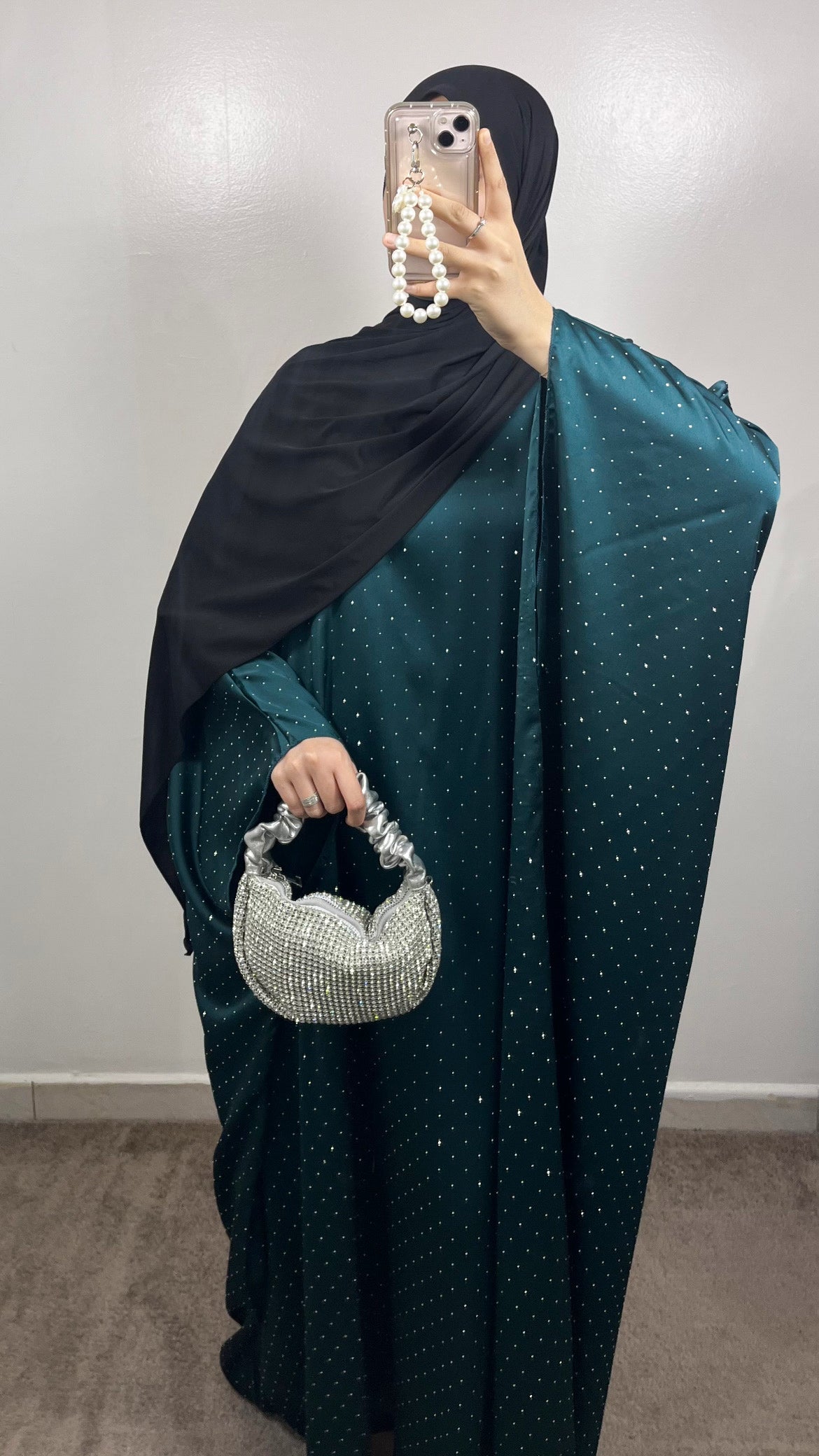 CLASSIC BLUE DUCK RHINESTONE ABAYA