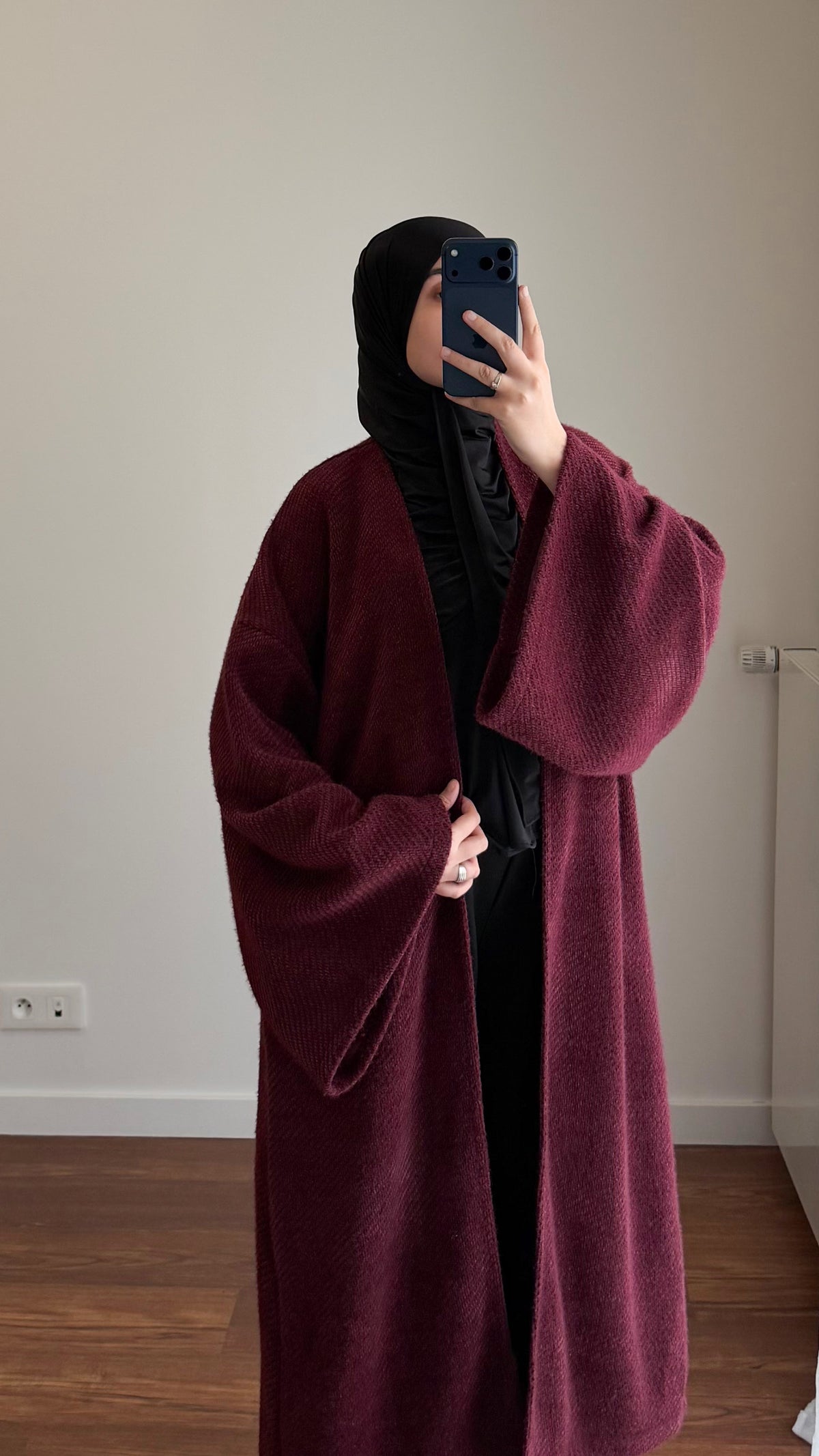 MANTEAU LONG HAWA BORDEAU
