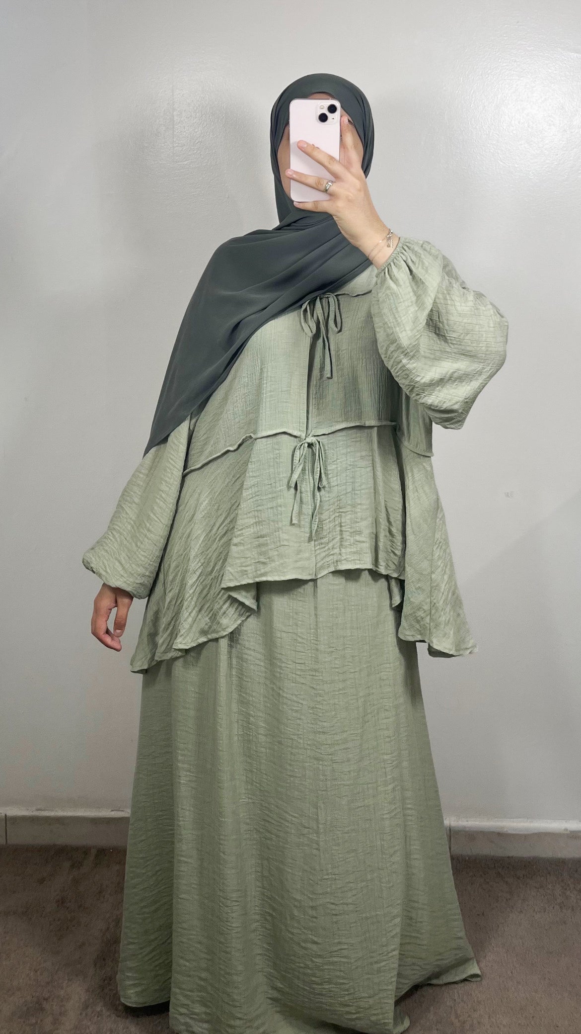ENSEMBLE JUPE LIYA VERT SAUGE