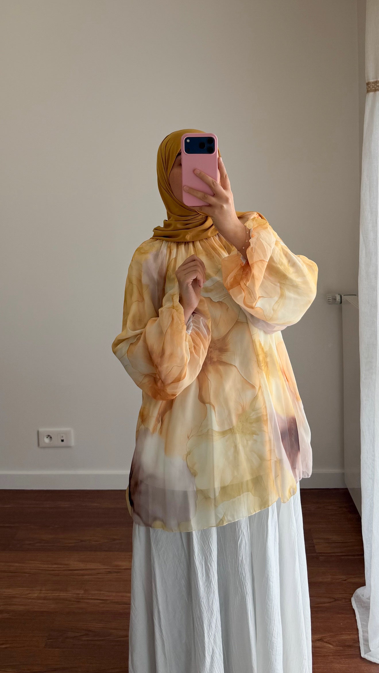 BLOUSE BICOLORE JAUNE