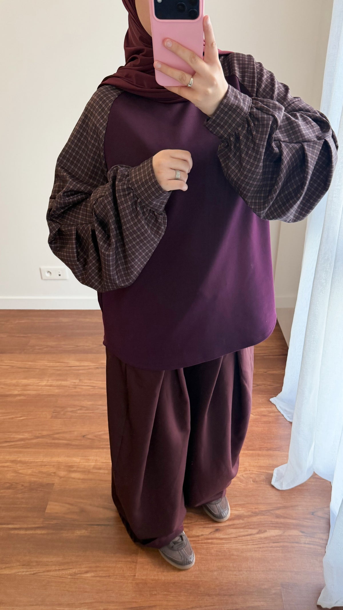 SWEAT BI-MATIÈRE BORDEAU