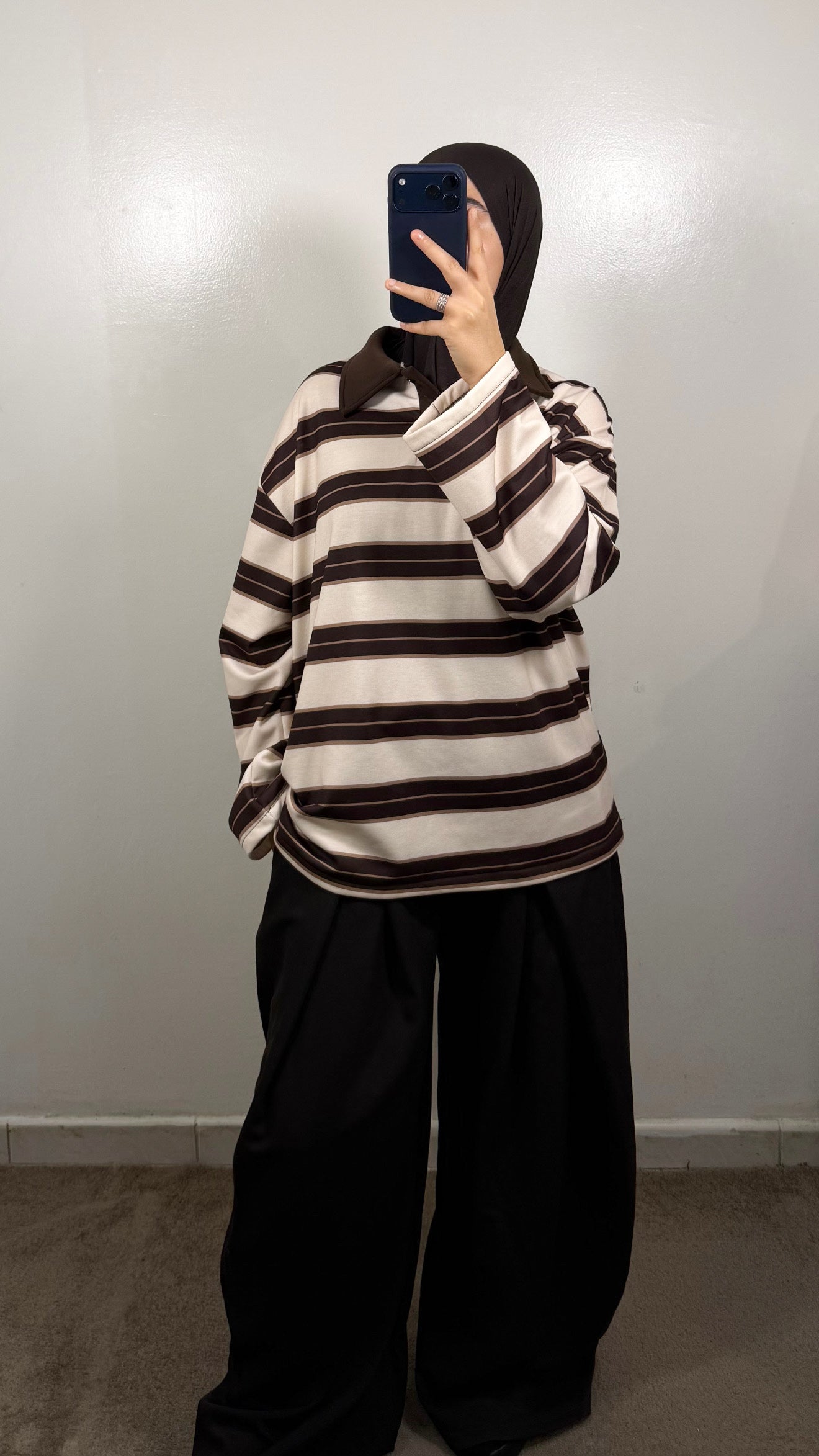 POLO EPAIS BLANC/MARRON