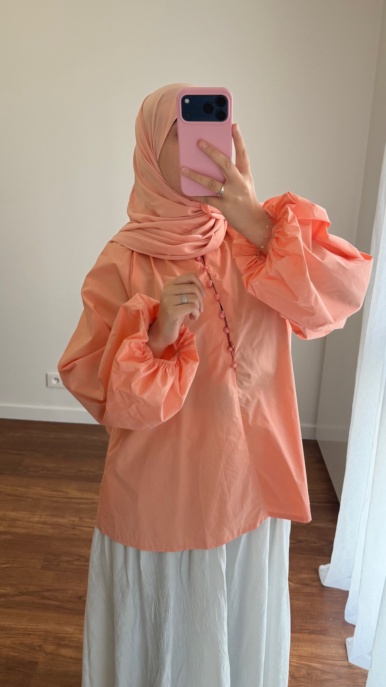 BLOUSE SIYA POPELINE PÊCHE