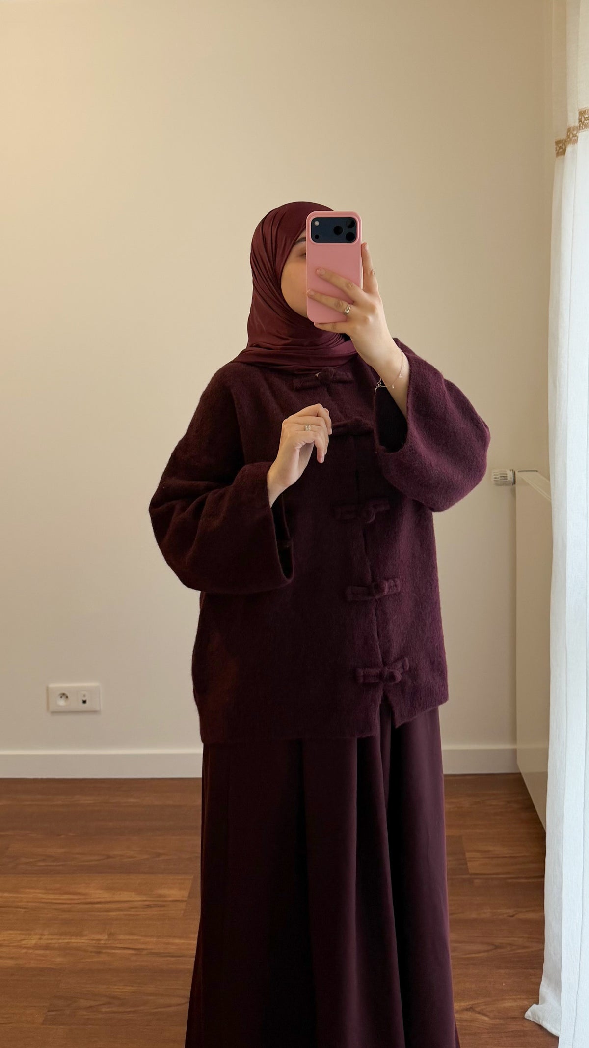CARDIGAN YUMNA MANCHES LONGUES BORDEAU