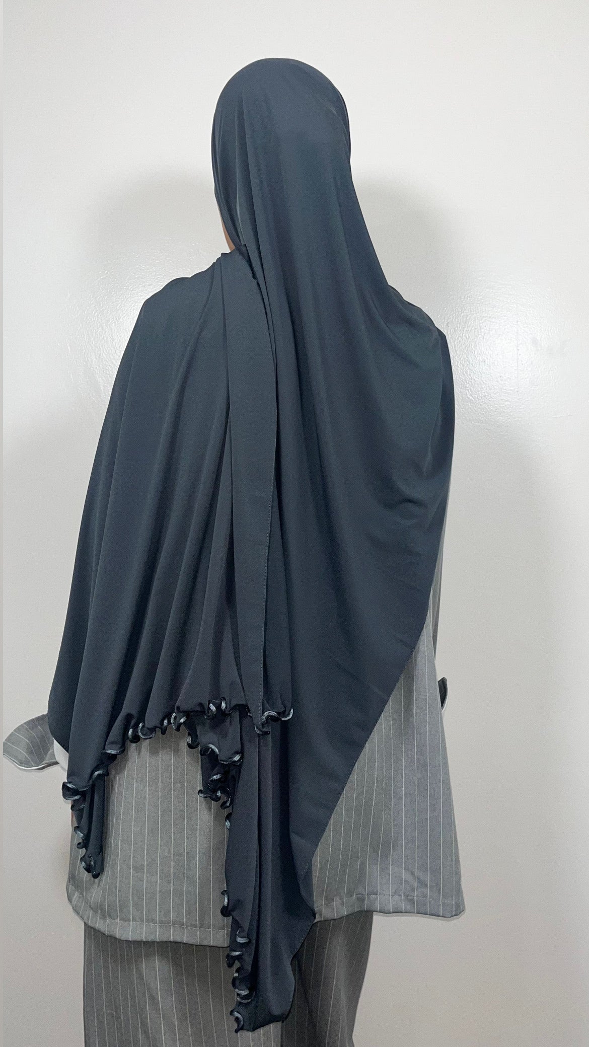 HIJAB JERSEY PREMIUM LUXUS RÜSCHEN ANTHRAZIT