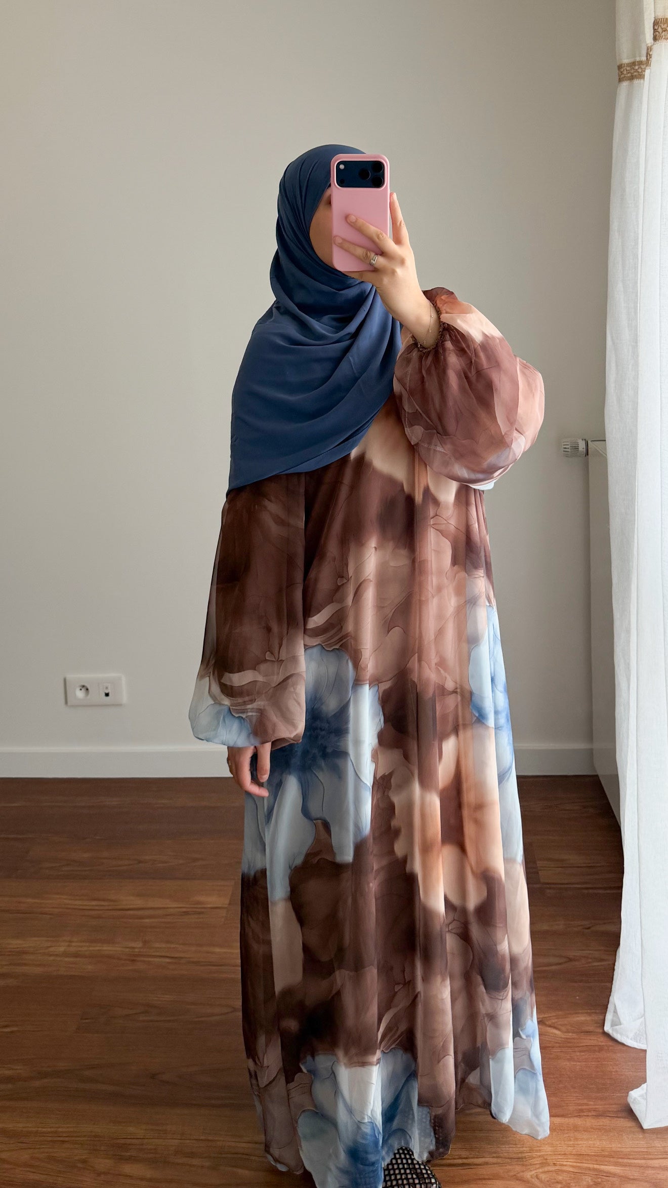 ABAYA BICOLORE MARRON