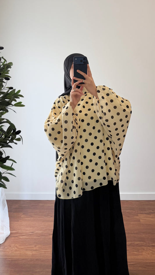 BLOUSE À POIS JAUNE