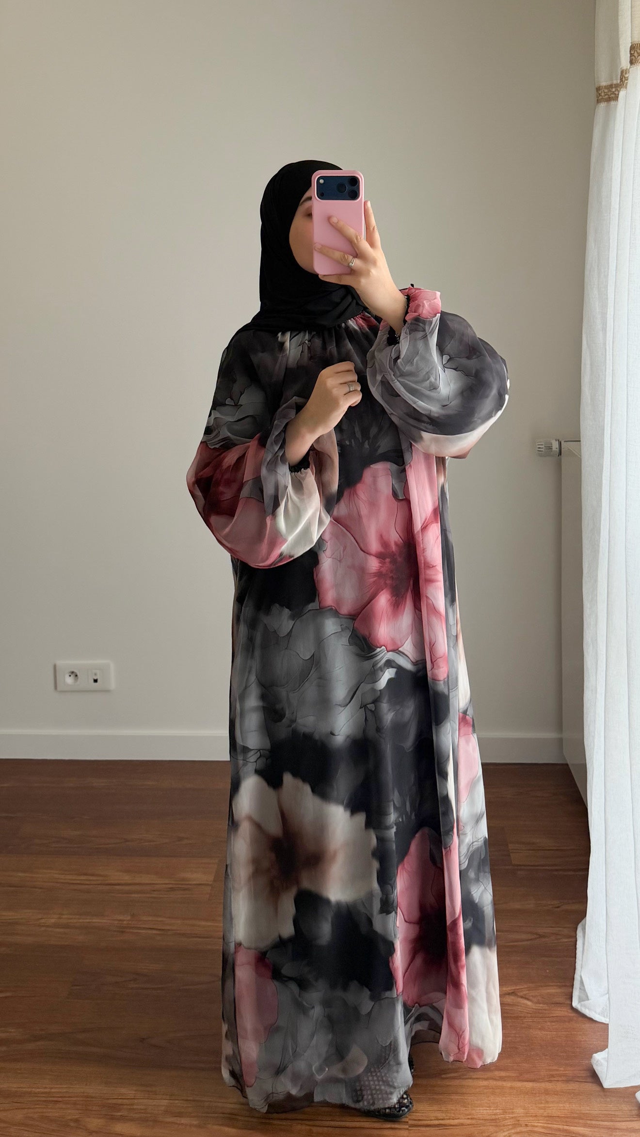 ABAYA BICOLORE NOIR