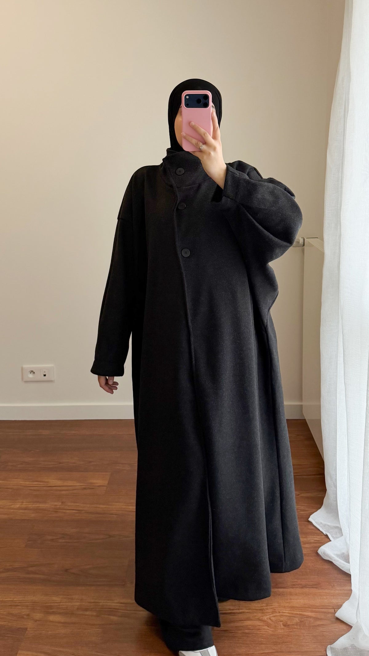 MANTEAU LONG OVERSIZE NOIR