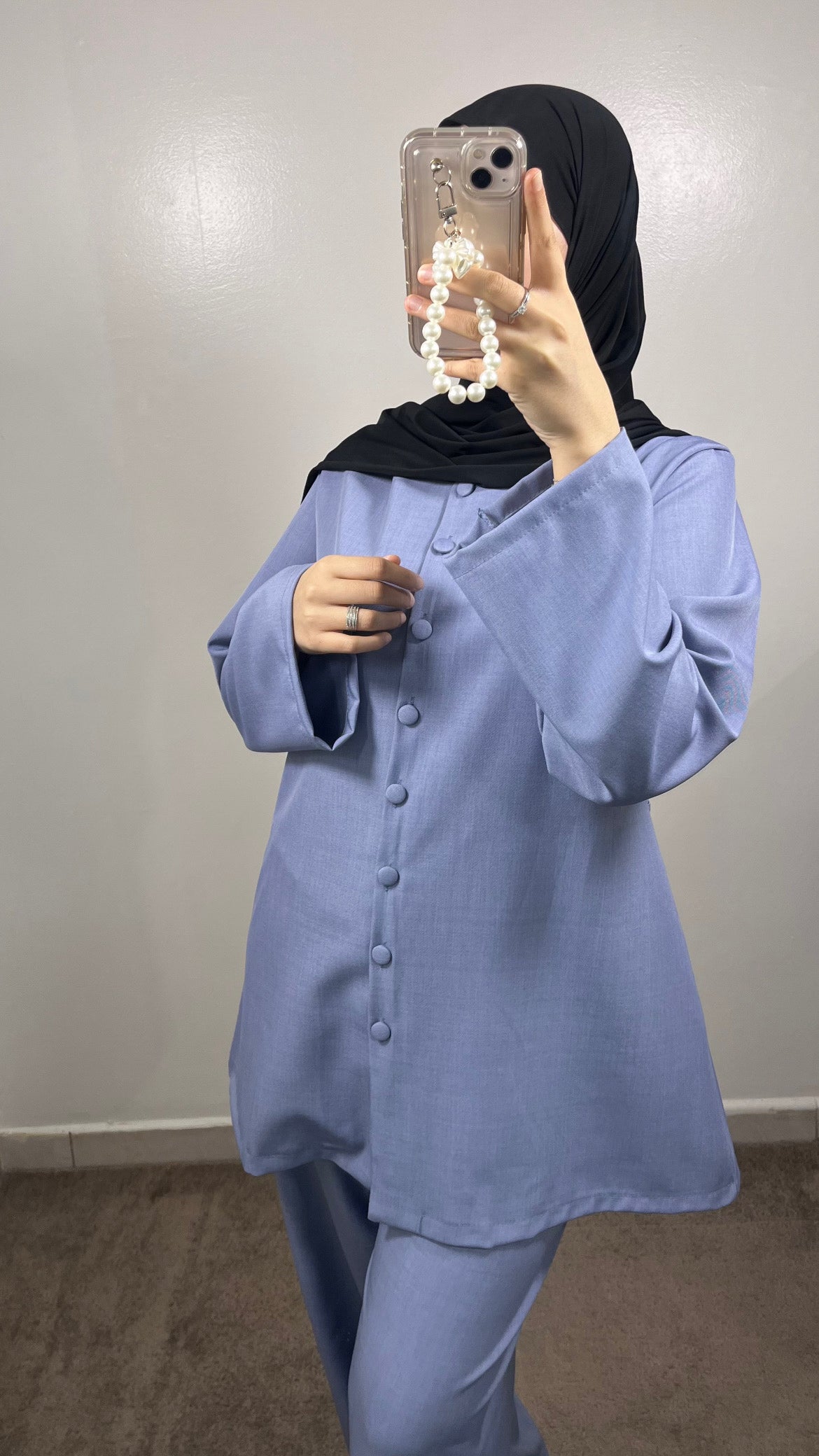 BLUE BUTTONED SET