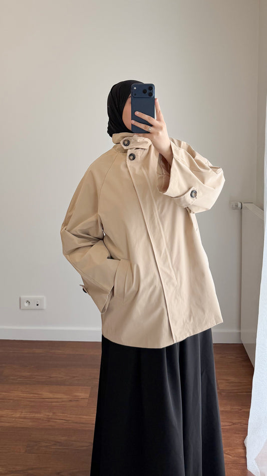 TRENCH MI-LONG OVERSIZE BEIGE