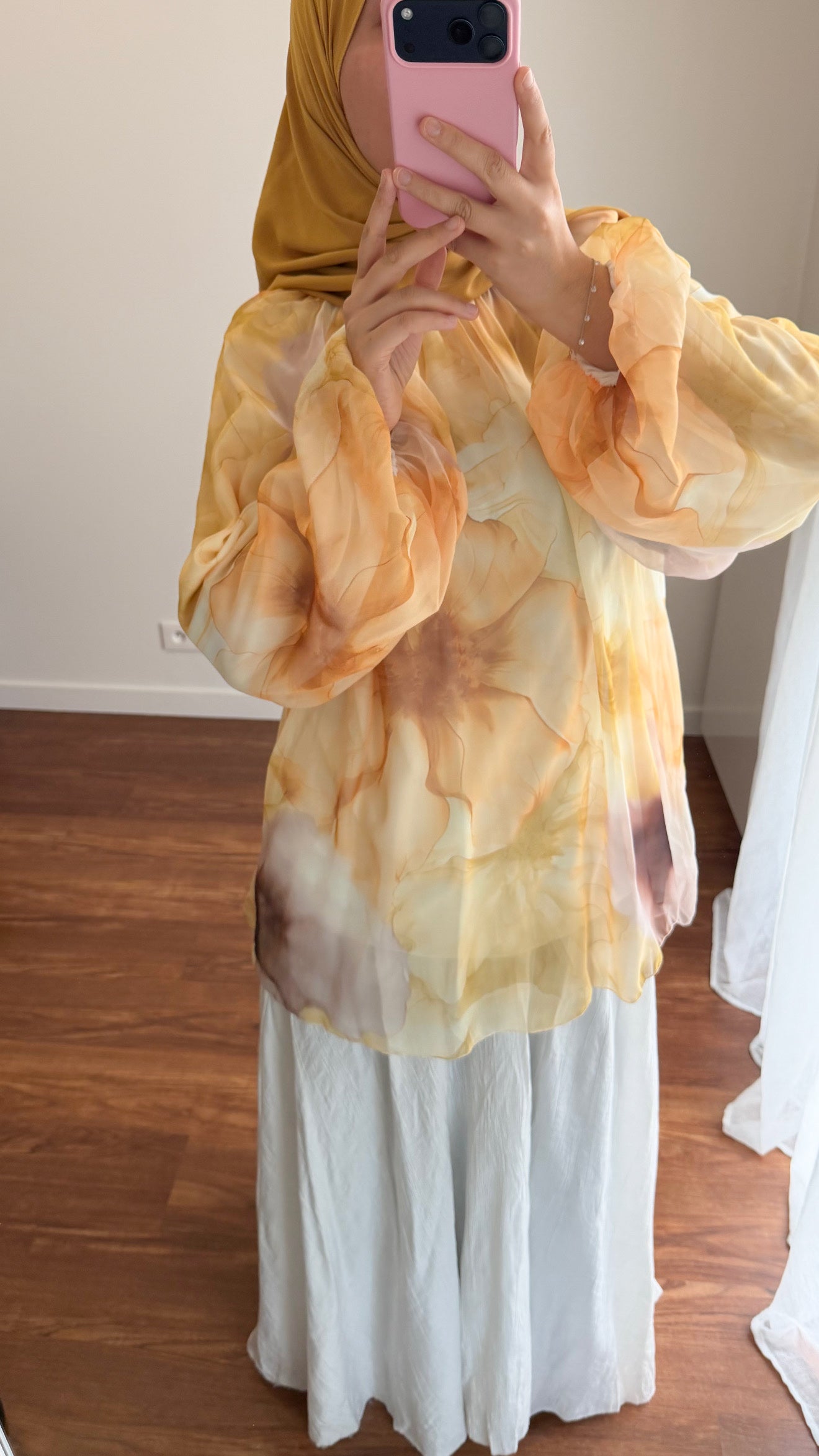 BLOUSE BICOLORE JAUNE