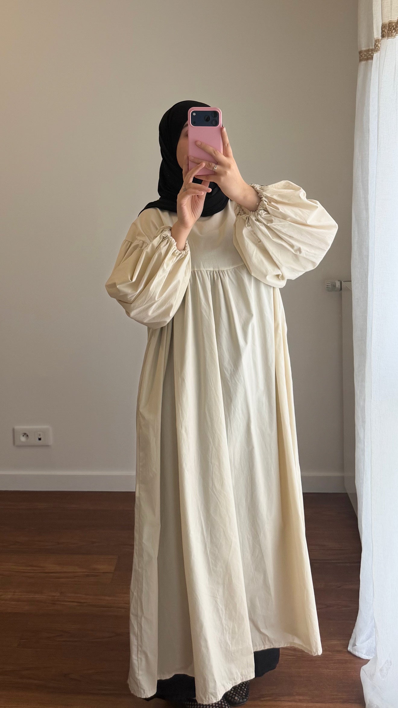 ROBE CLASSY POPELINE ÉCRUE