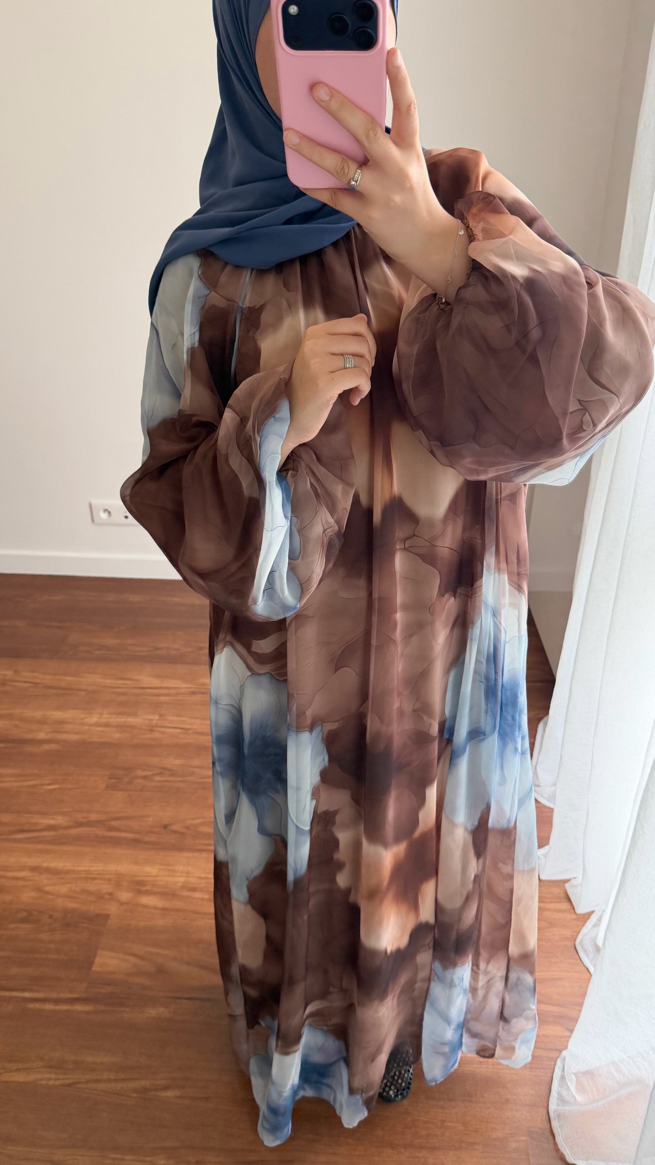ABAYA BICOLORE MARRON