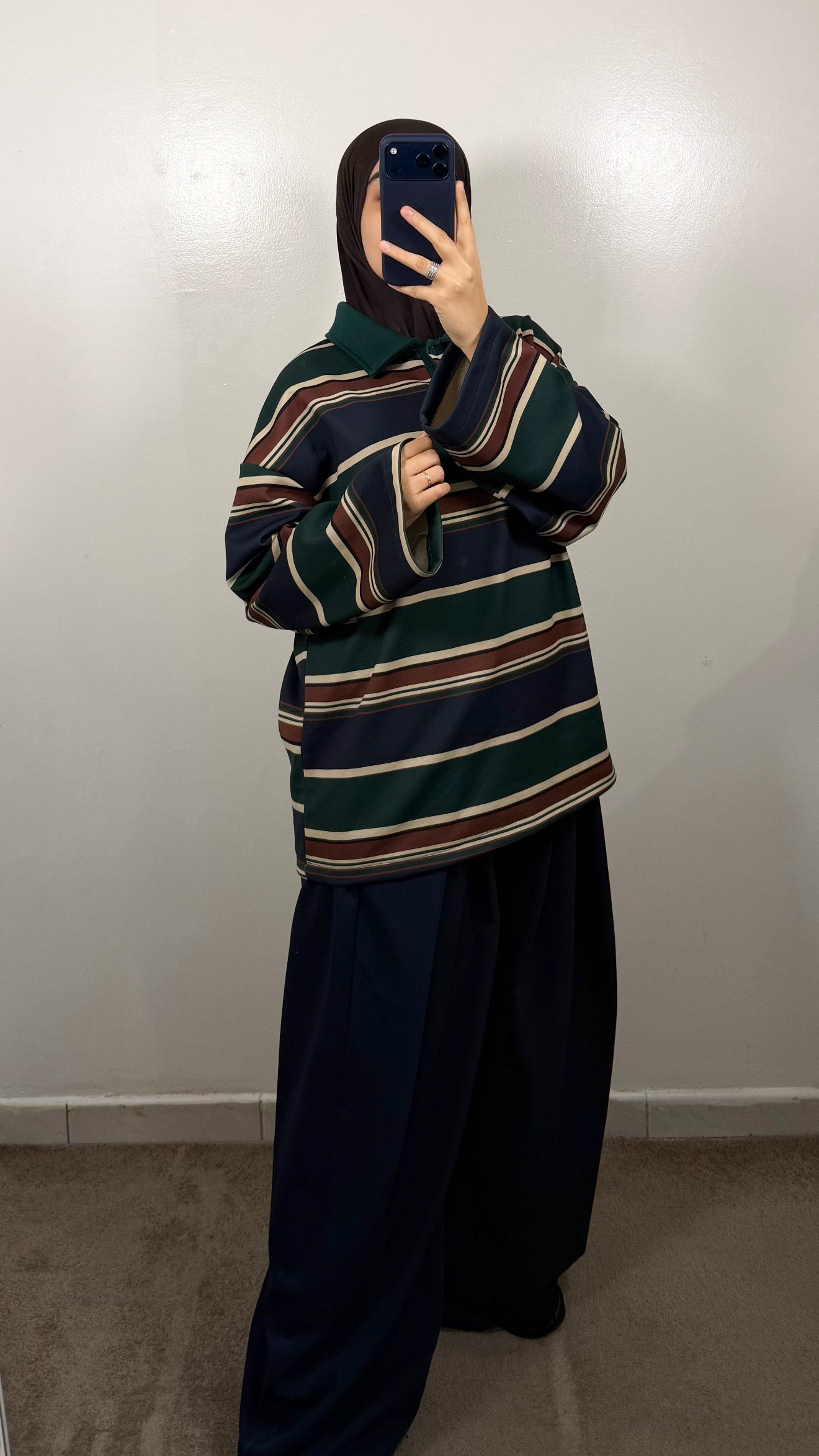 POLO EPAIS VERT/BLEU