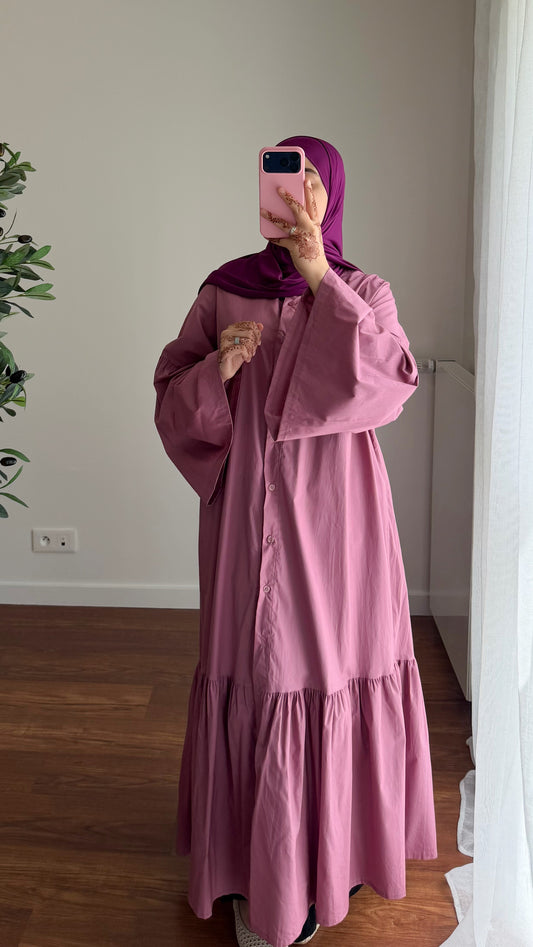 ROBE CHEMISE EN POPELINE VIOLET
