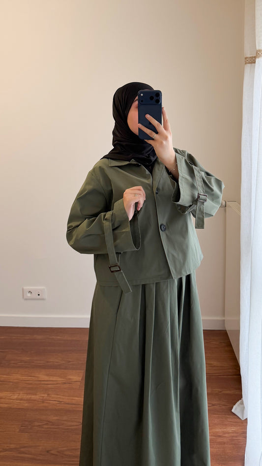 ENSEMBLE TRENCH VERT KAKI