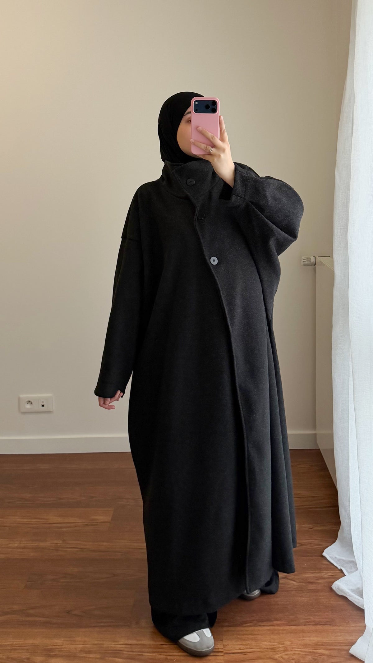 MANTEAU LONG OVERSIZE NOIR