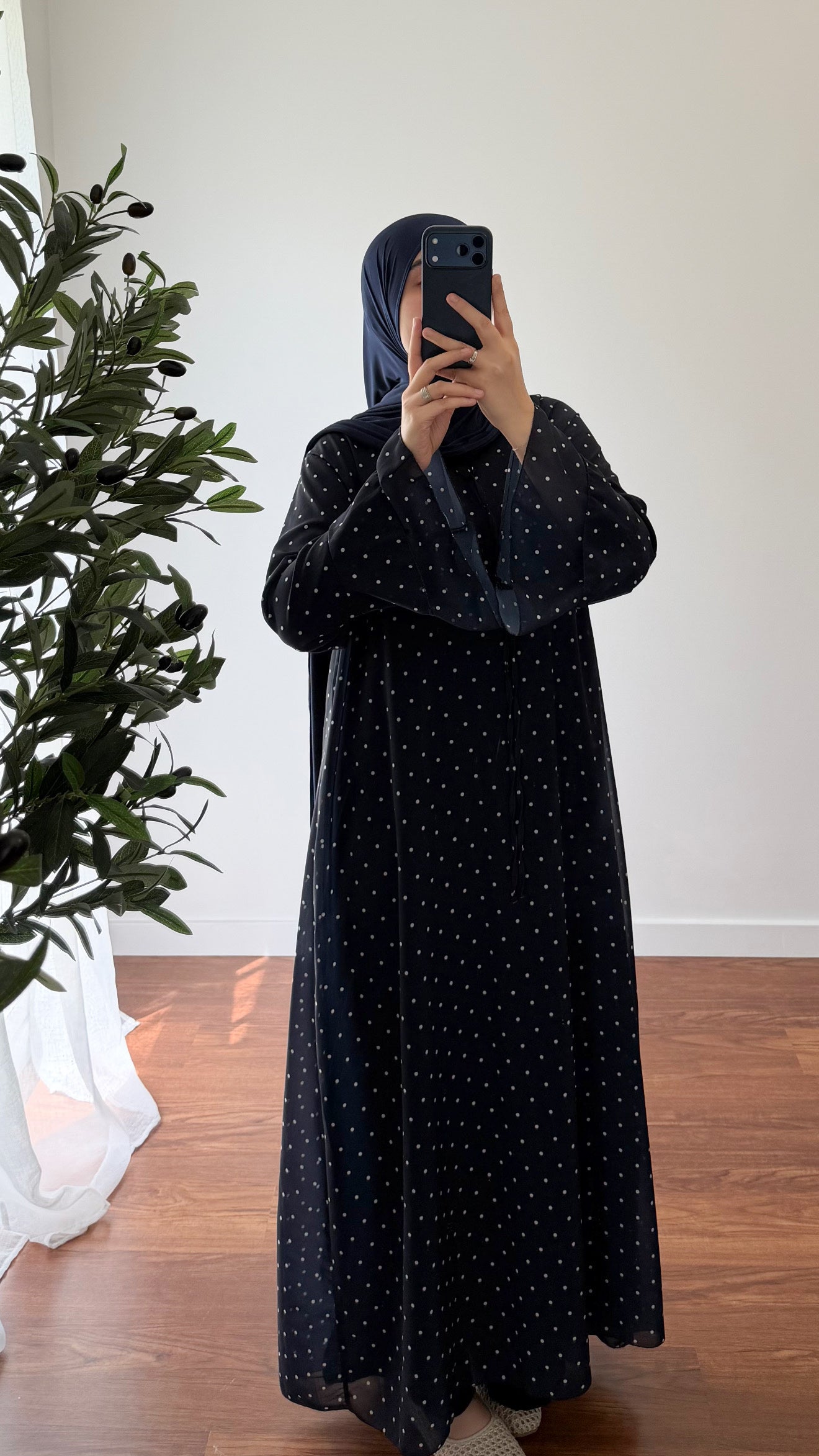 ROBE À PETITS POIS BLEU MARINE