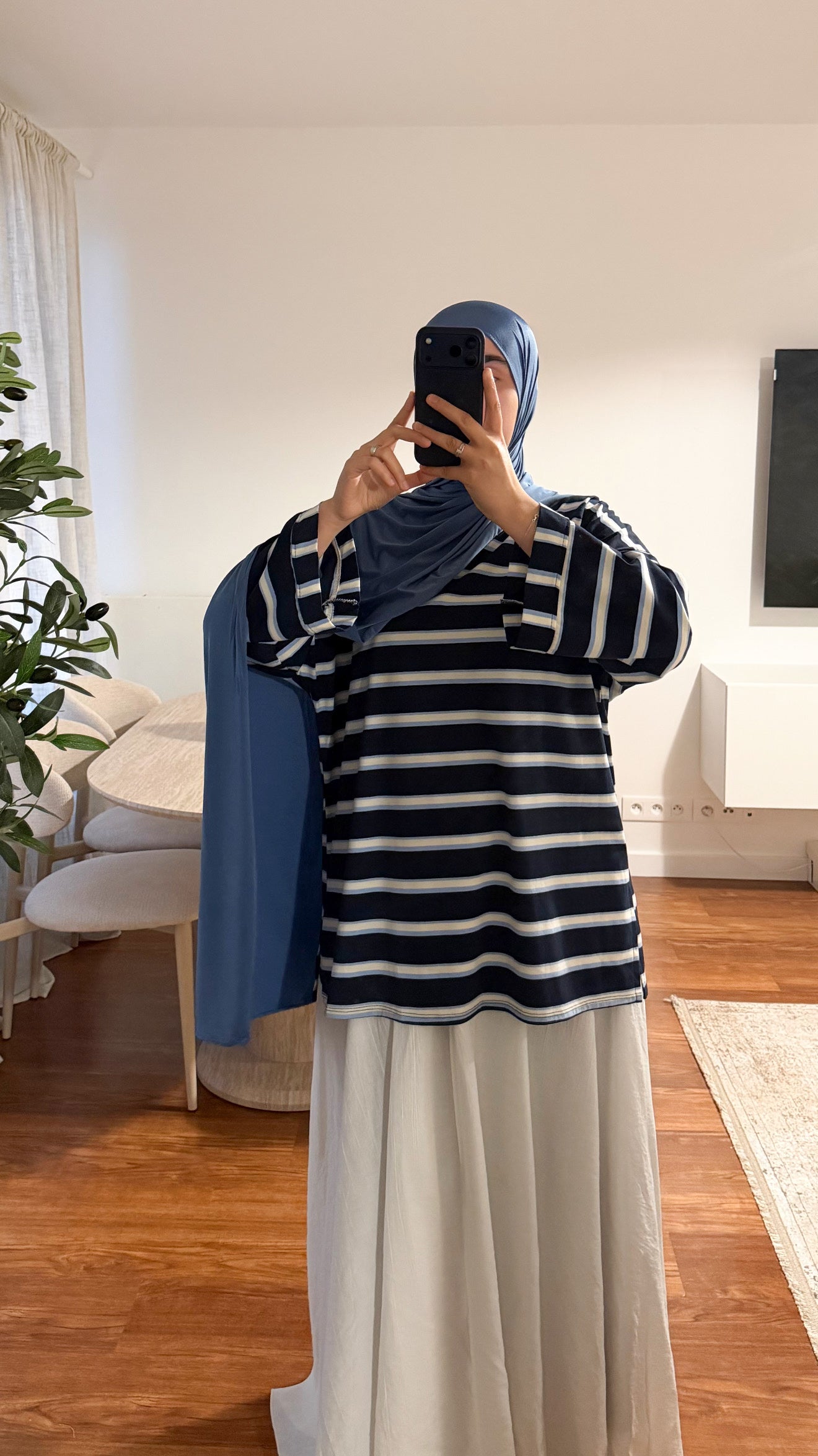 T-SHIRT RAYÉ OVERSIZE BLEU MARINE
