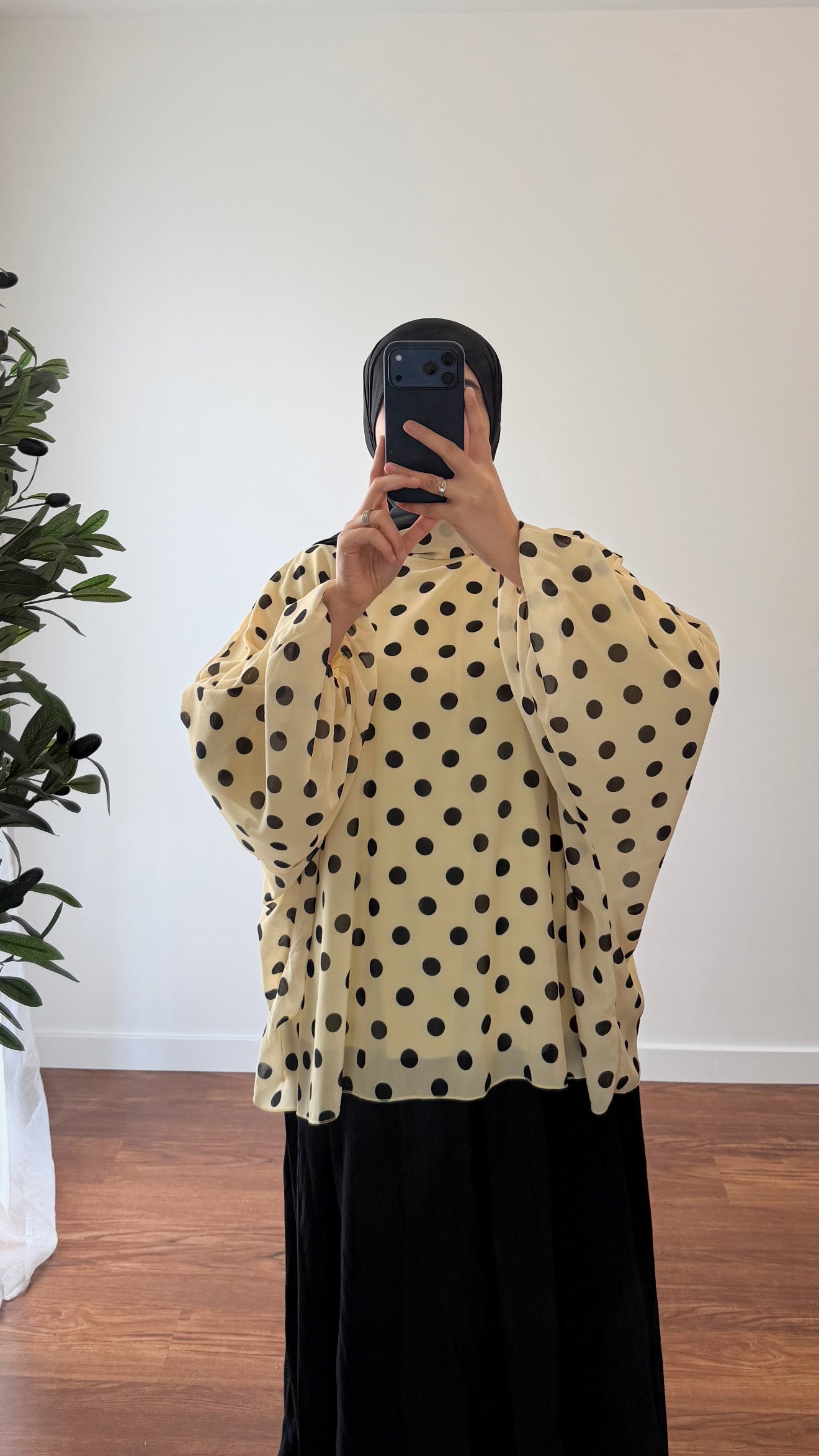 BLOUSE À POIS JAUNE