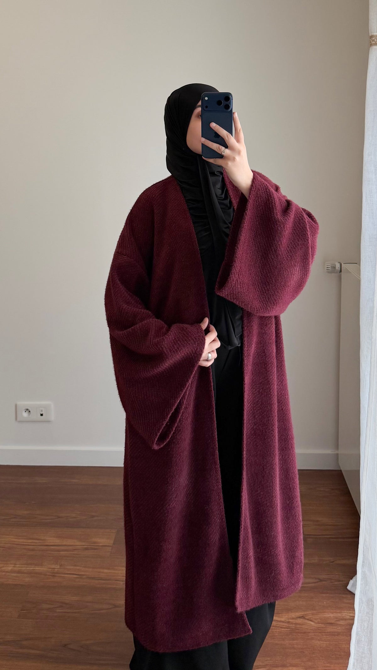 MANTEAU LONG HAWA BORDEAU