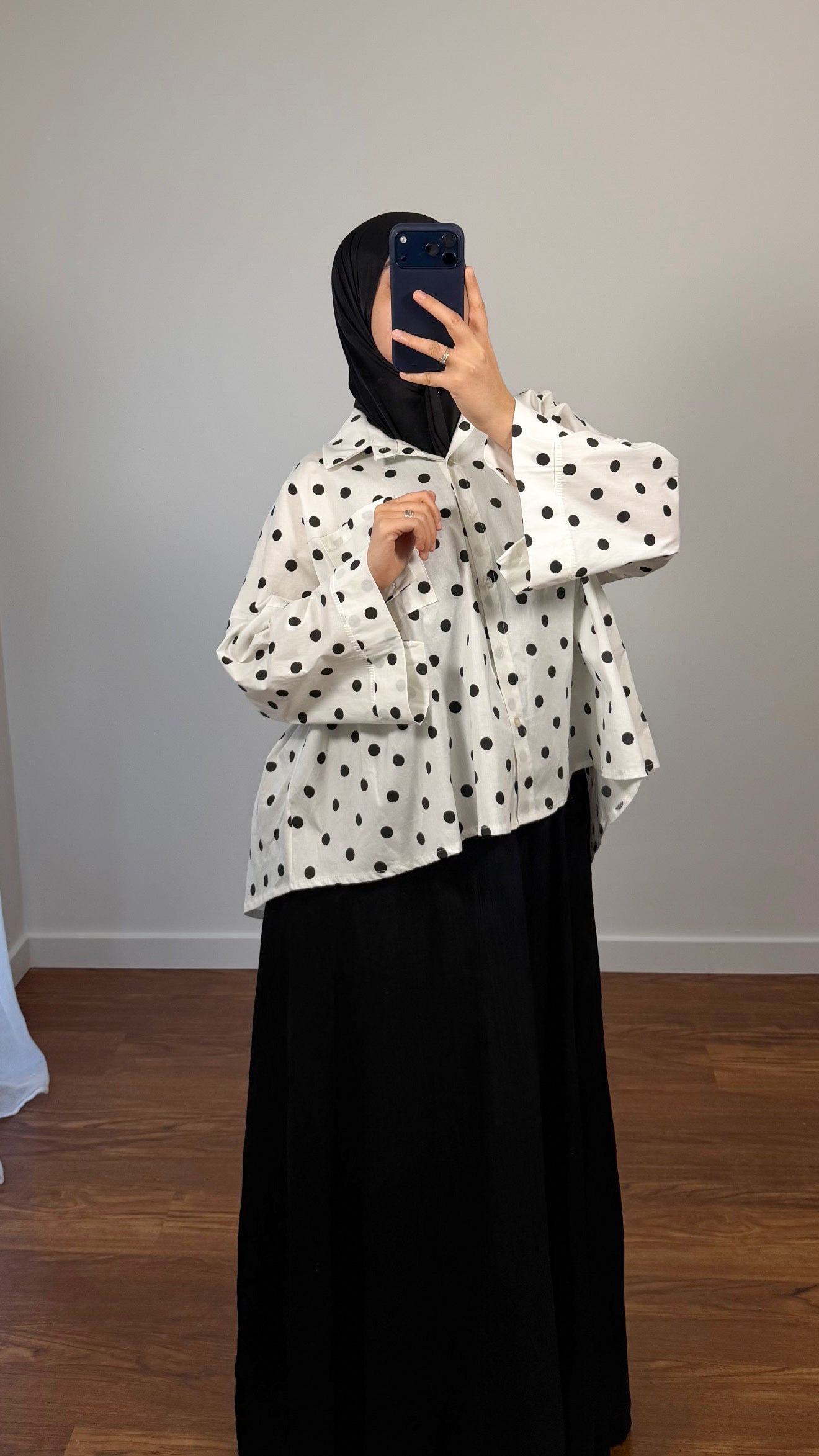 CHEMISE À POIS BLANC