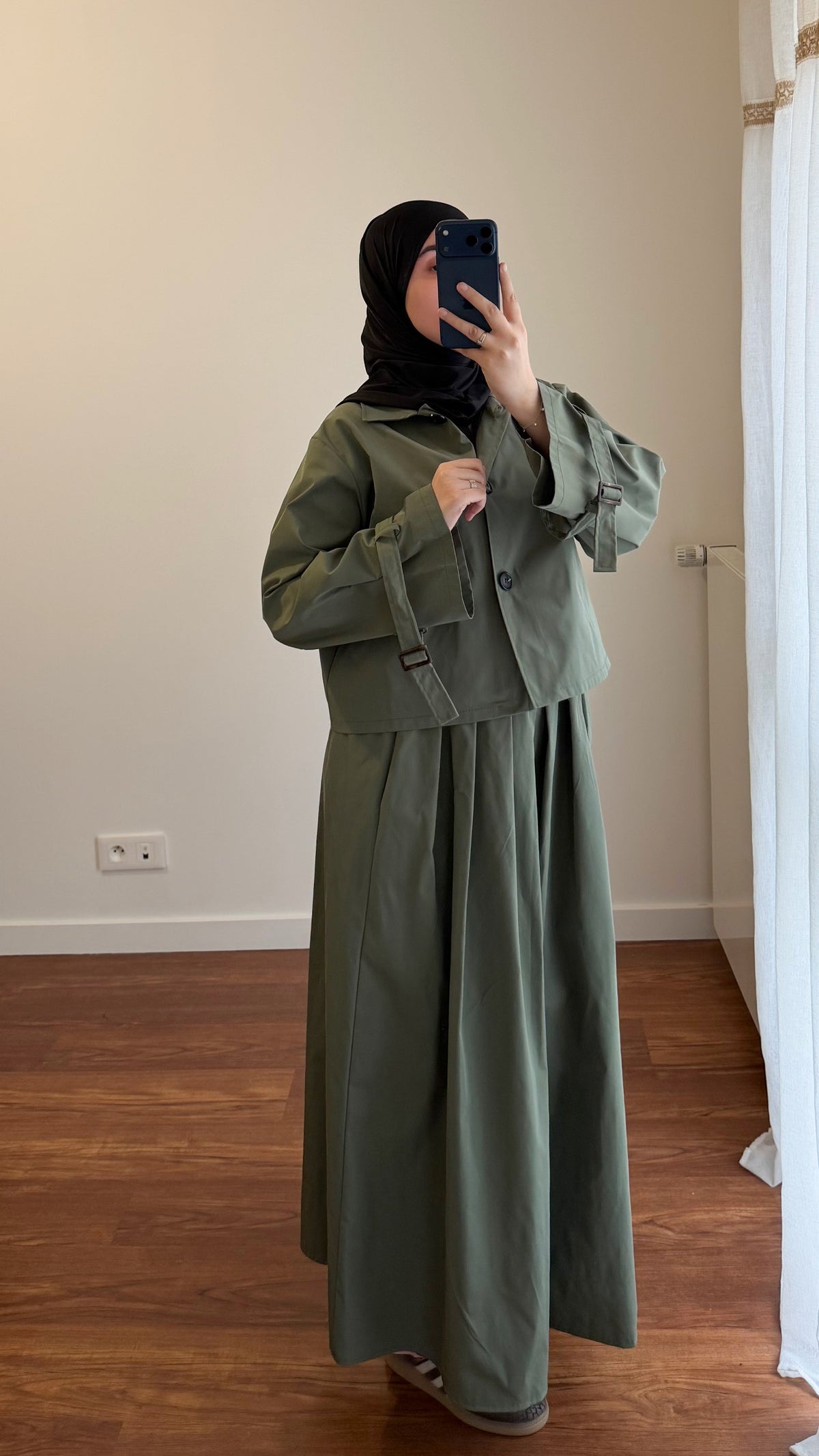 ENSEMBLE TRENCH VERT KAKI