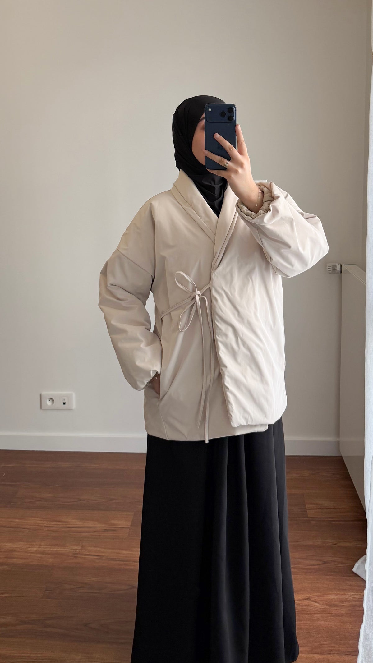 VESTE MATELASSÉE À NOUER BEIGE