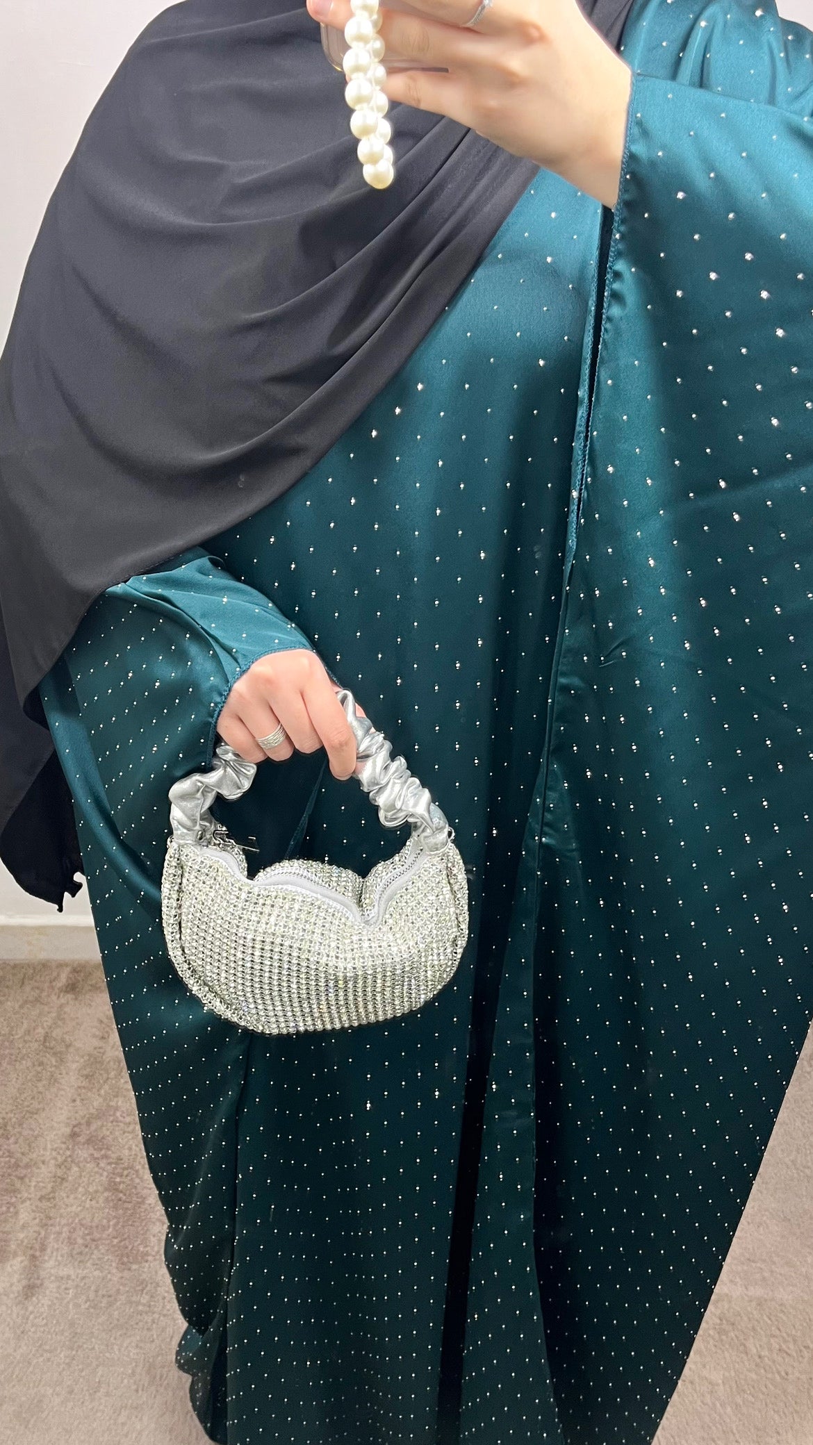 CLASSIC BLUE DUCK RHINESTONE ABAYA
