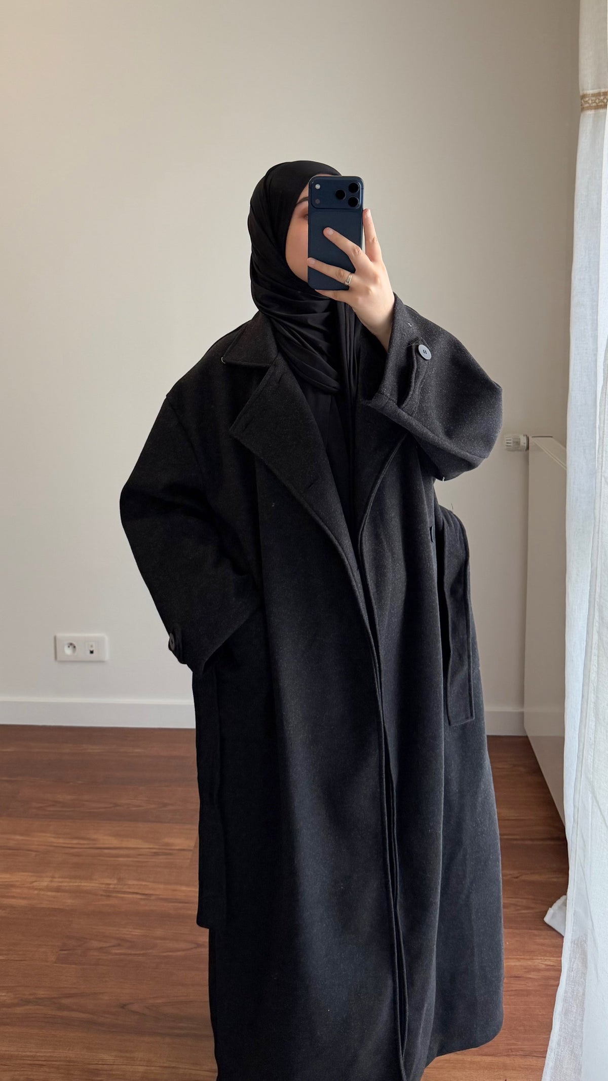 MANTEAU LONG MELINA NOIR