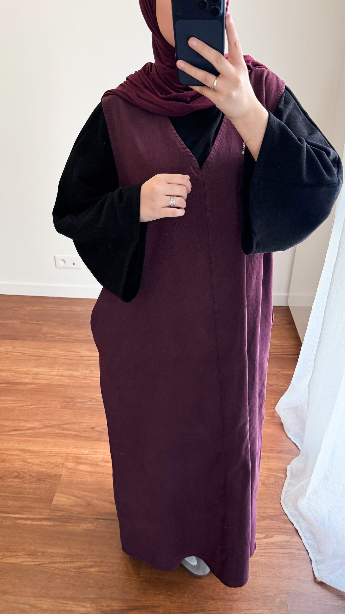 ROBE SANS MANCHES EN JEAN BORDEAU