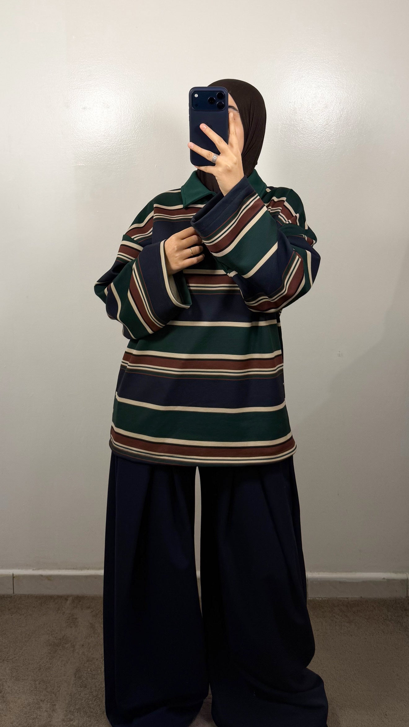 POLO EPAIS VERT/BLEU