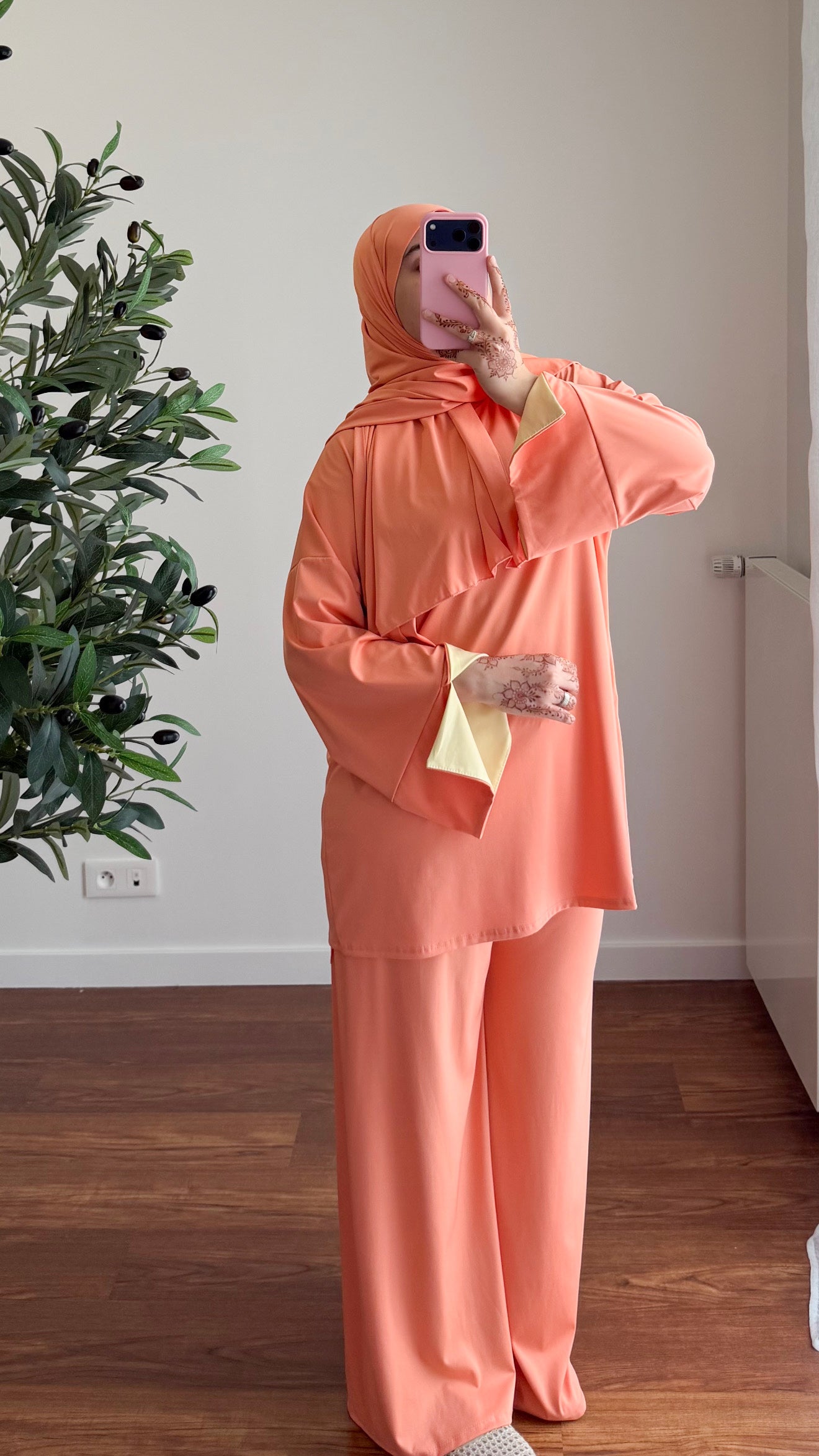 BURKINI SAYA 3 PIÈCES ORANGE PÊCHE