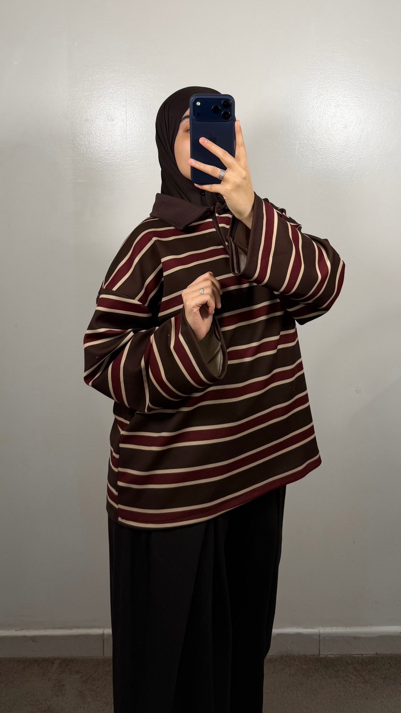 POLO EPAIS MARRON/BORDEAU