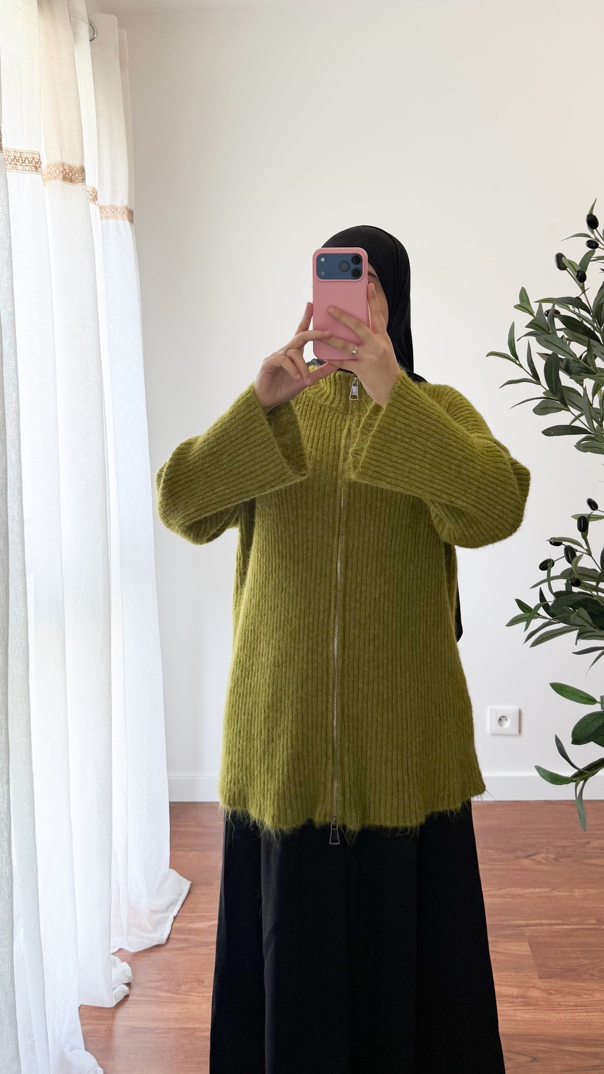 GILET ZIPPÉ VERT OLIVE