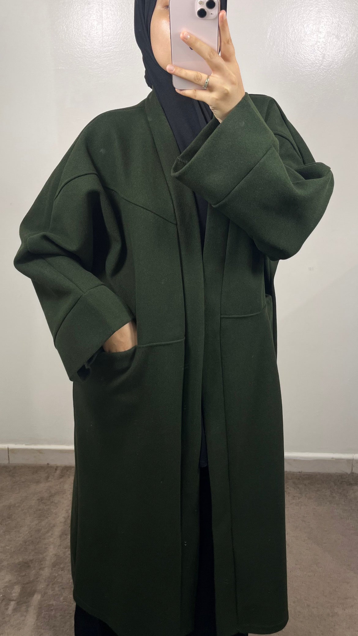 MANTEAU KIMONO SARAH OVERSIZE VERT KAKI