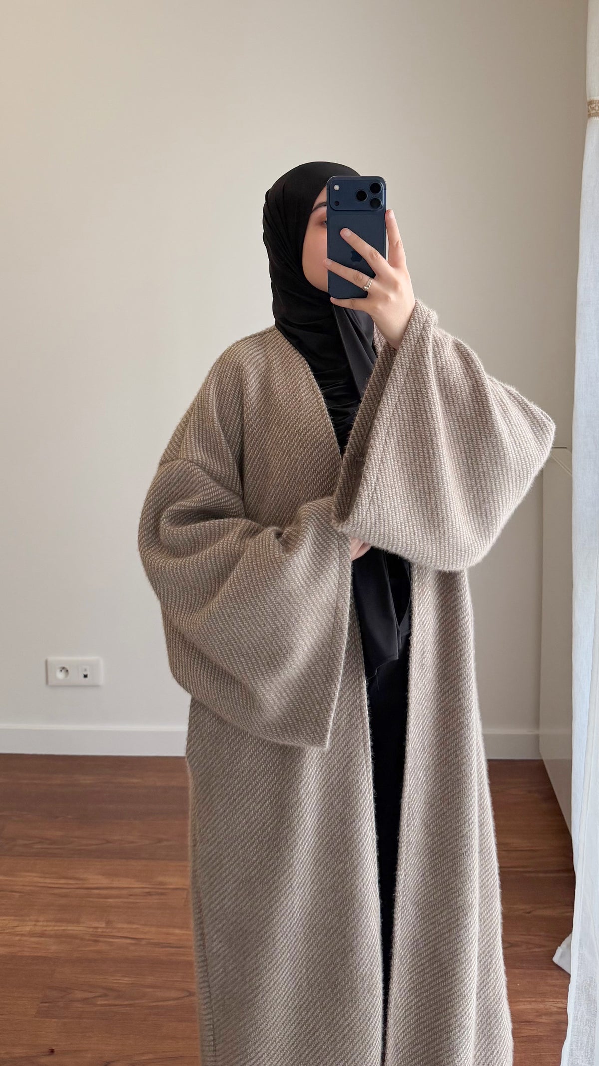 MANTEAU LONG HAWA TAUPE