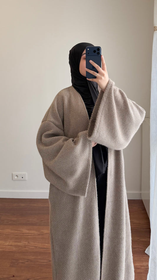 MANTEAU LONG HAWA TAUPE
