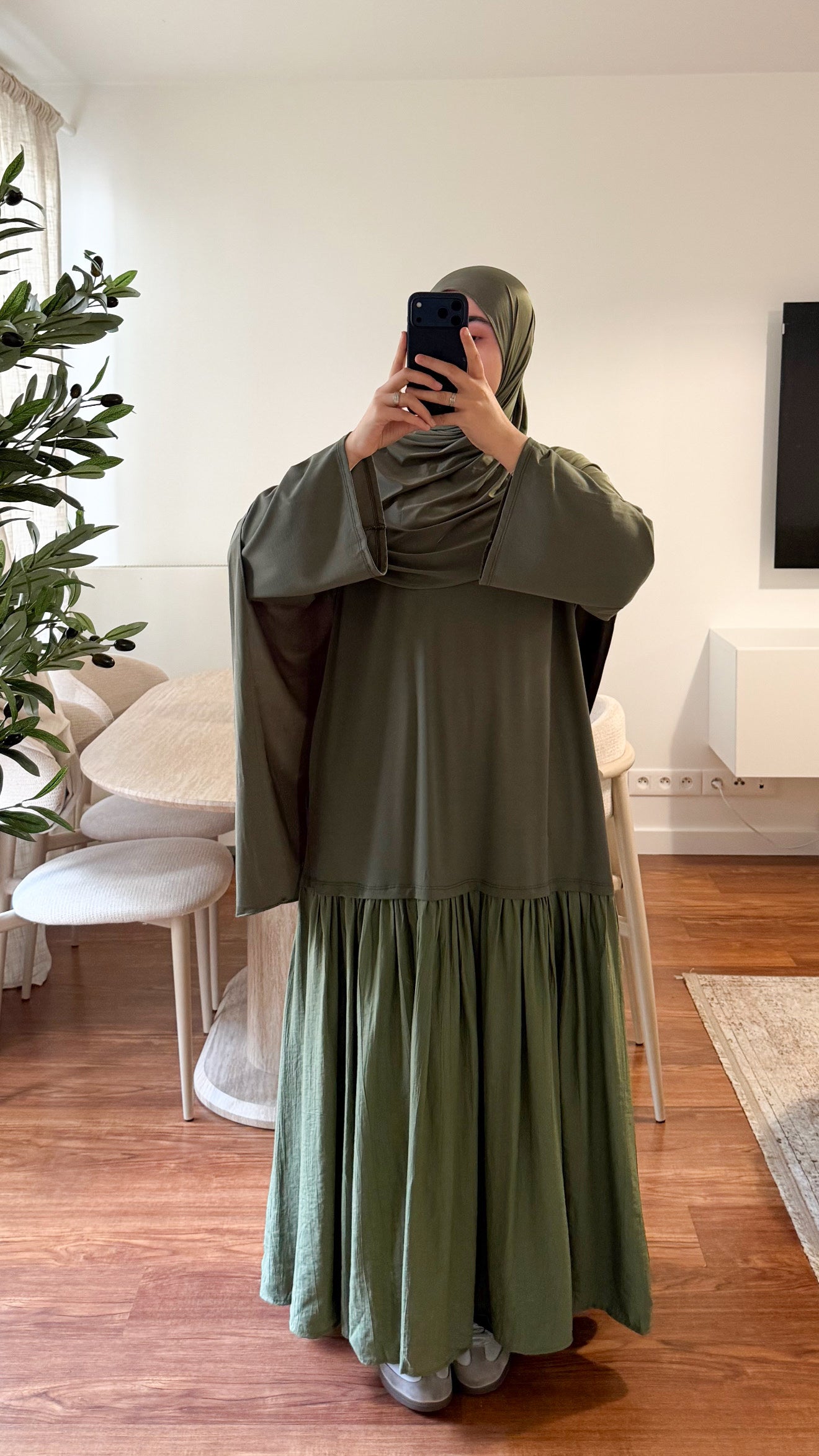 ROBE T-SHIRT VERT KAKI