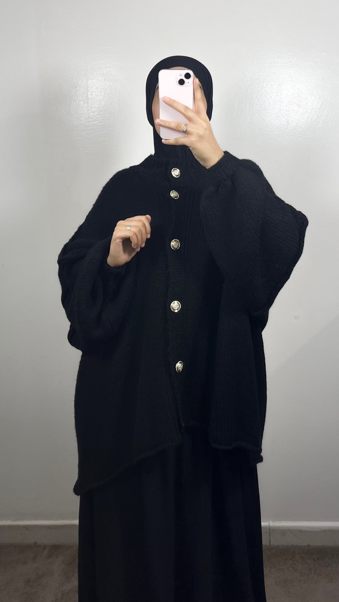 GILET BOUTONNÉ EN LAINE NOIR